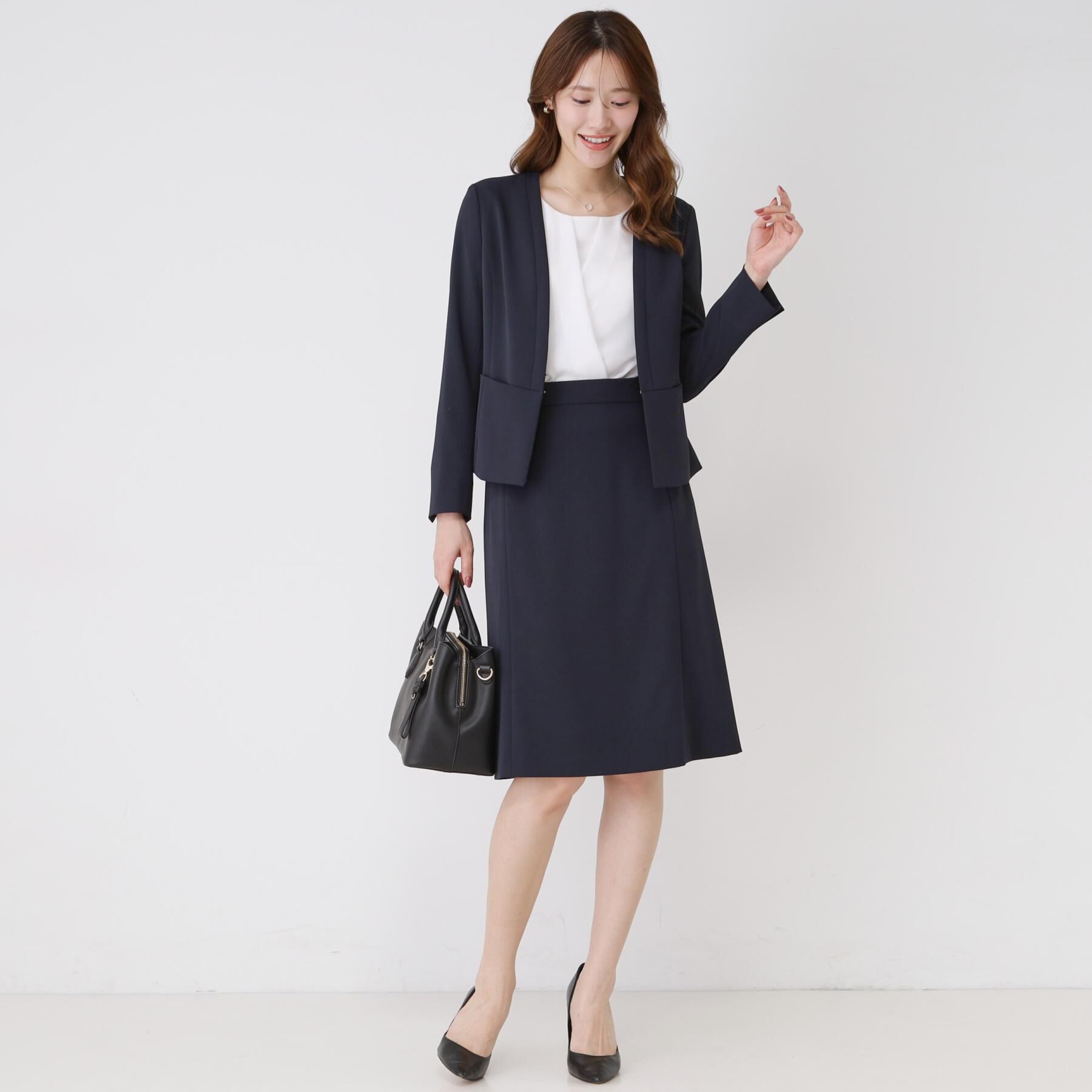 COUP DE CHANCE「【手洗い可／日本製／伸縮性／スーツ可】カラーレスジャケット」|ノーカラージャケット|