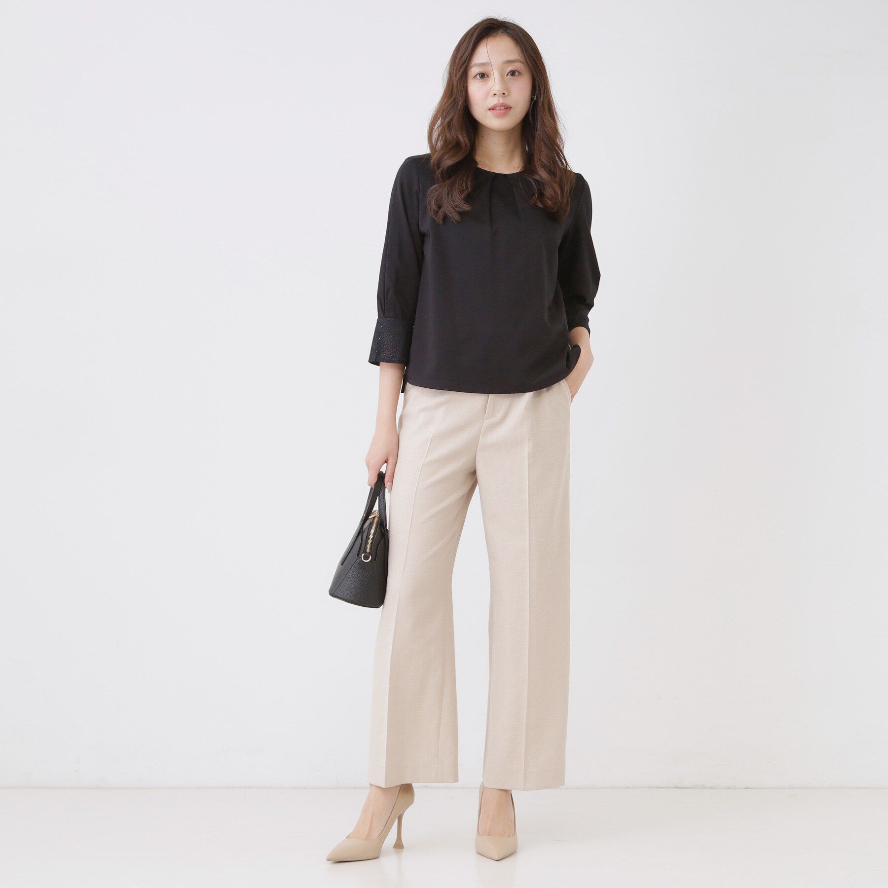 COUP DE CHANCE「【手洗い可／日本製】レース袖カットソー」|Tシャツ・カットソー|