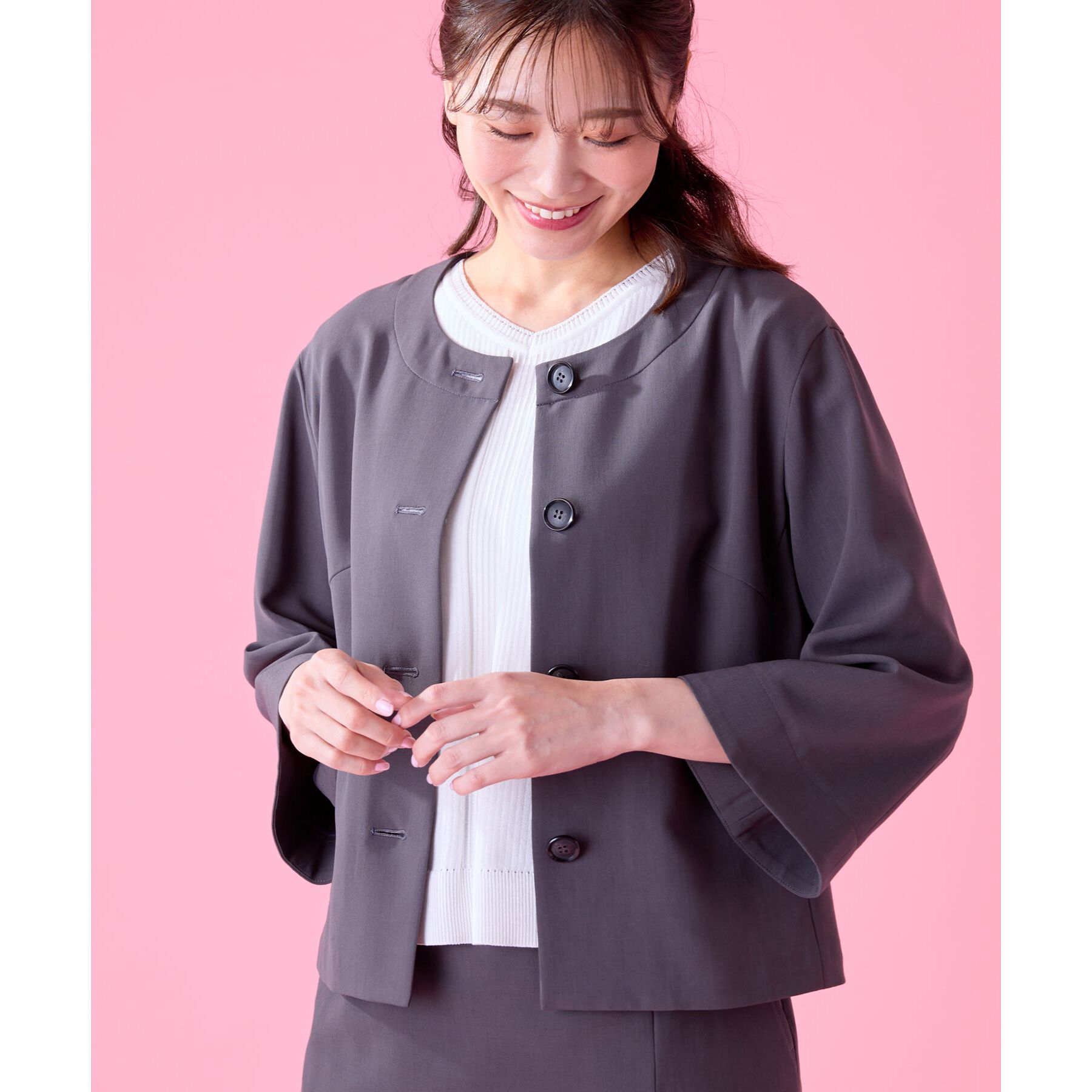 Reflect「【WEB先行カラーあり／手洗い可】透かし柄デザインニット」|ニット・セーター|