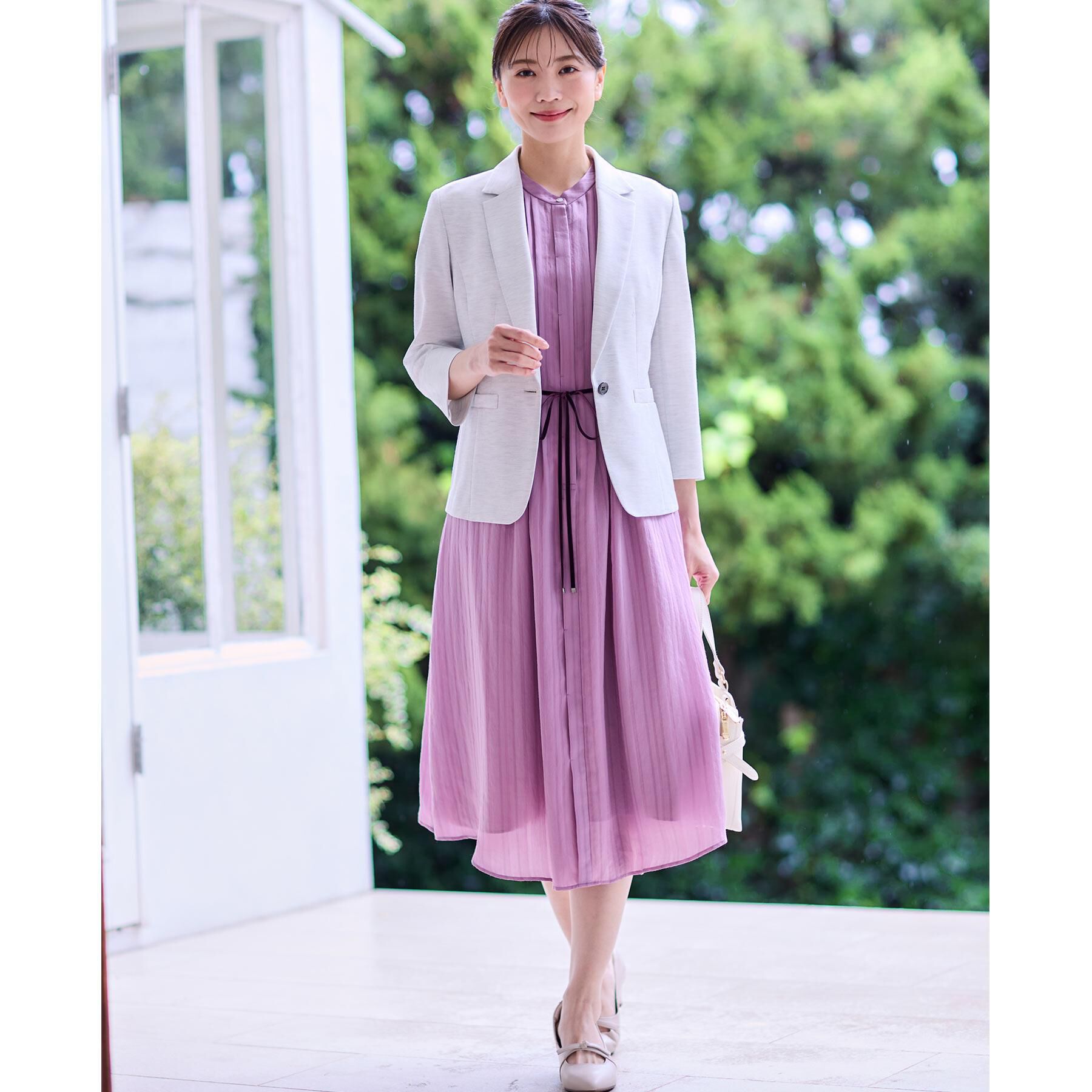 Reflect「【夏SALE／手洗い可】シャドーボーダーワンピース」|ワンピース|