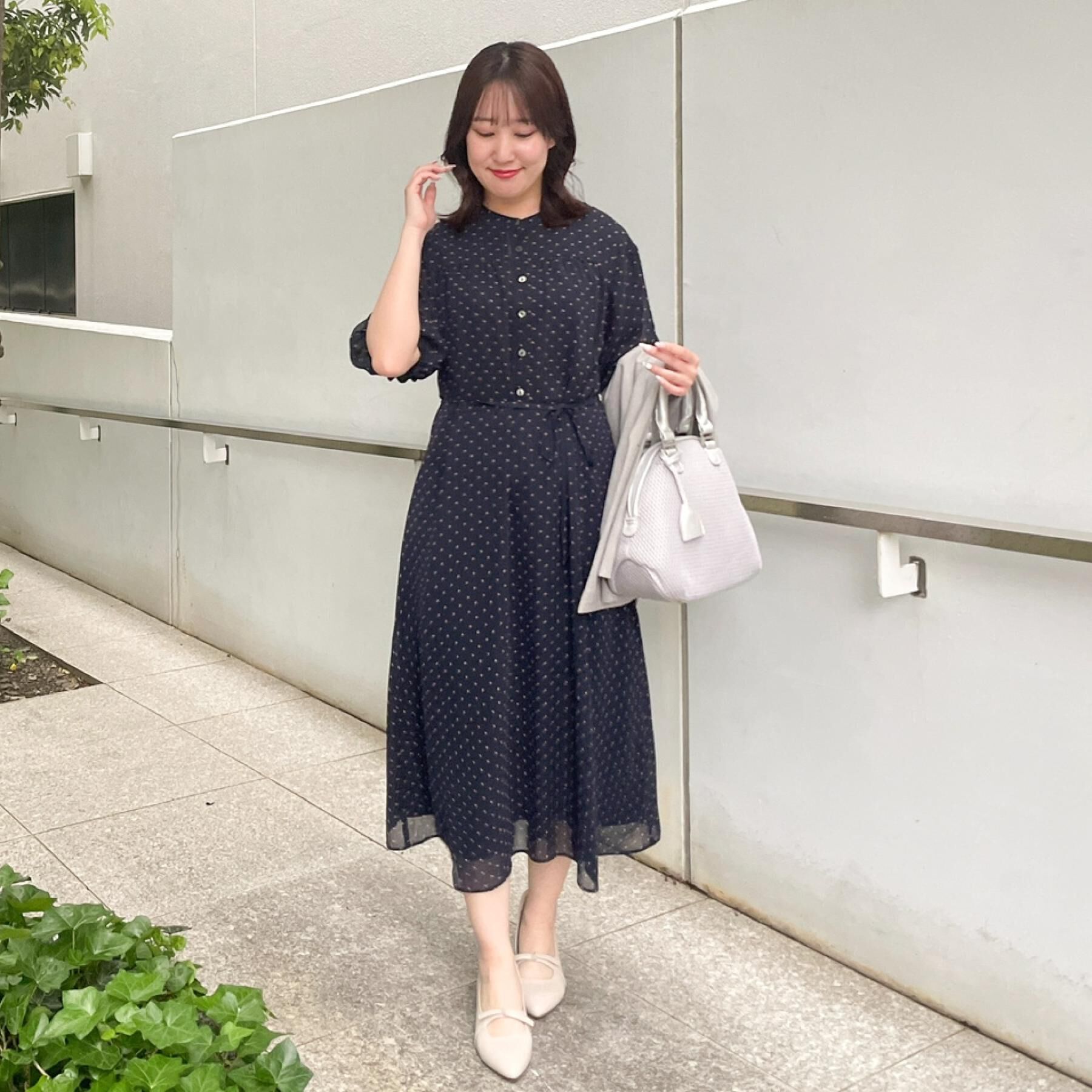 Reflect「【夏SALE／WEB先行カラーあり／リボン取り外し可／マシンウォッシュ可】コツキ柄プリントワンピース」|ワンピース|