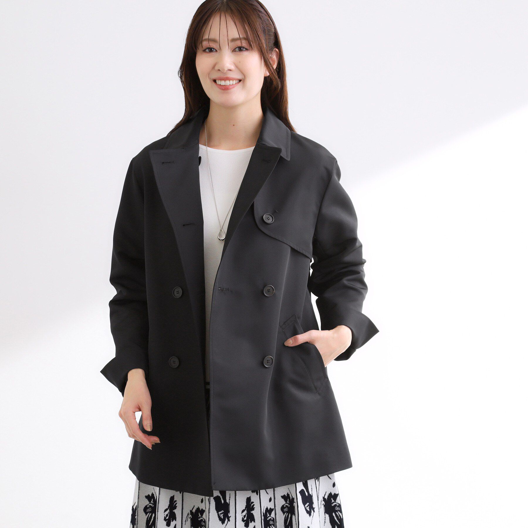 Reflect「【オン・オフ着回しやすい◎】ダブルブレストジャケット」|ステンカラーコート|