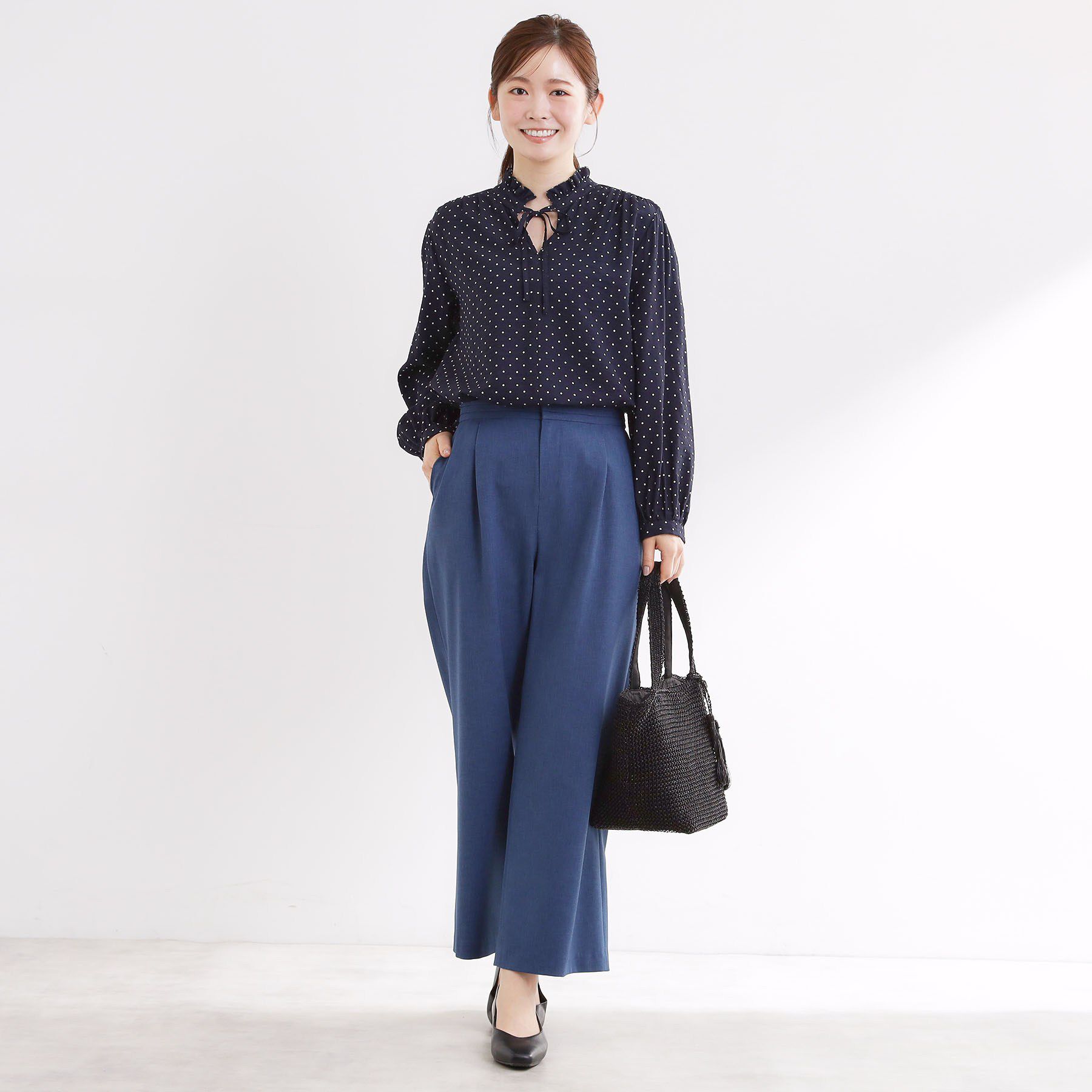 Reflect「【セットアップ可】ドット柄ワッシャーブラウス」|シャツ・ブラウス|