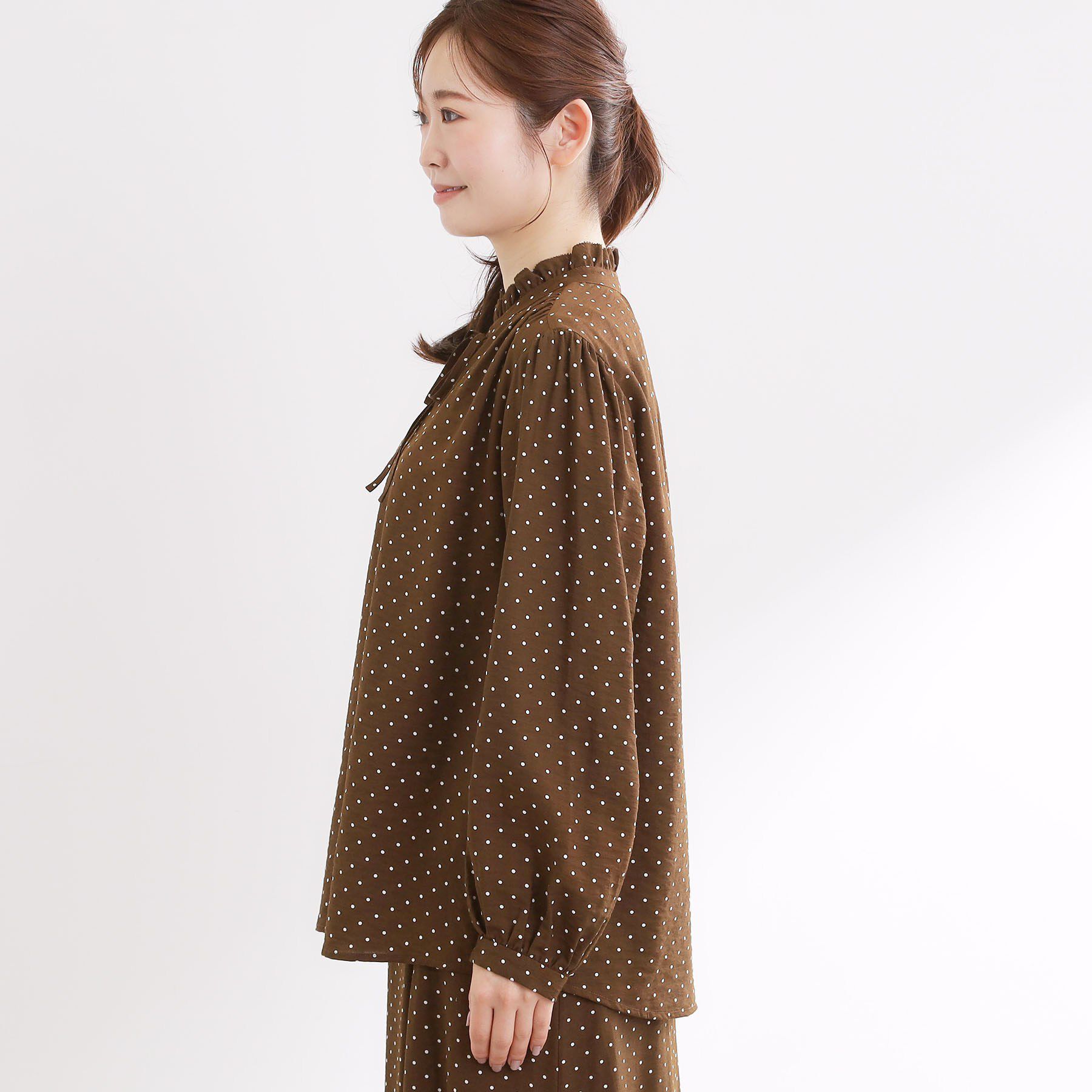 Reflect「【セットアップ可】ドット柄ワッシャーブラウス」|シャツ・ブラウス|