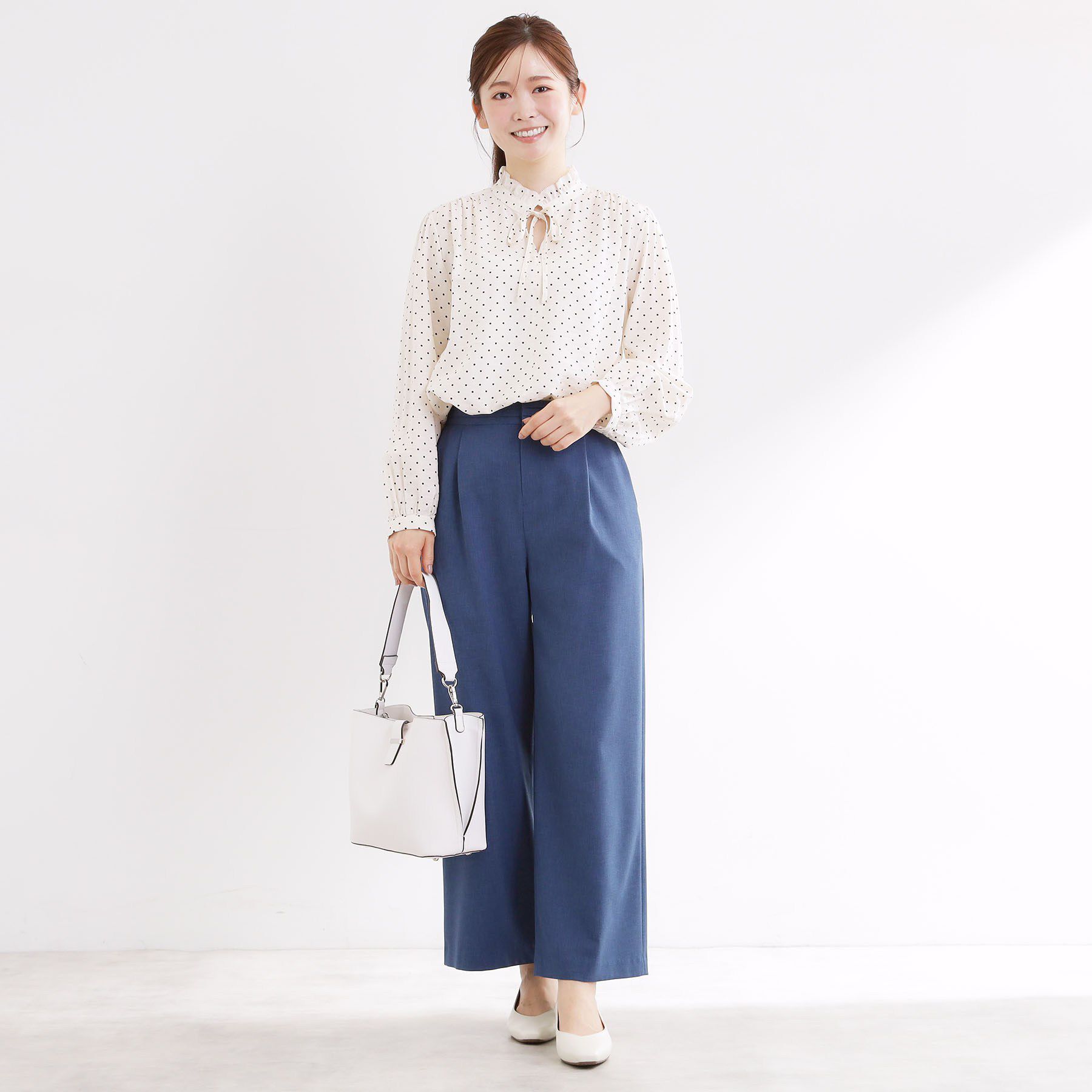 Reflect「【セットアップ可】ドット柄ワッシャーブラウス」|シャツ・ブラウス|