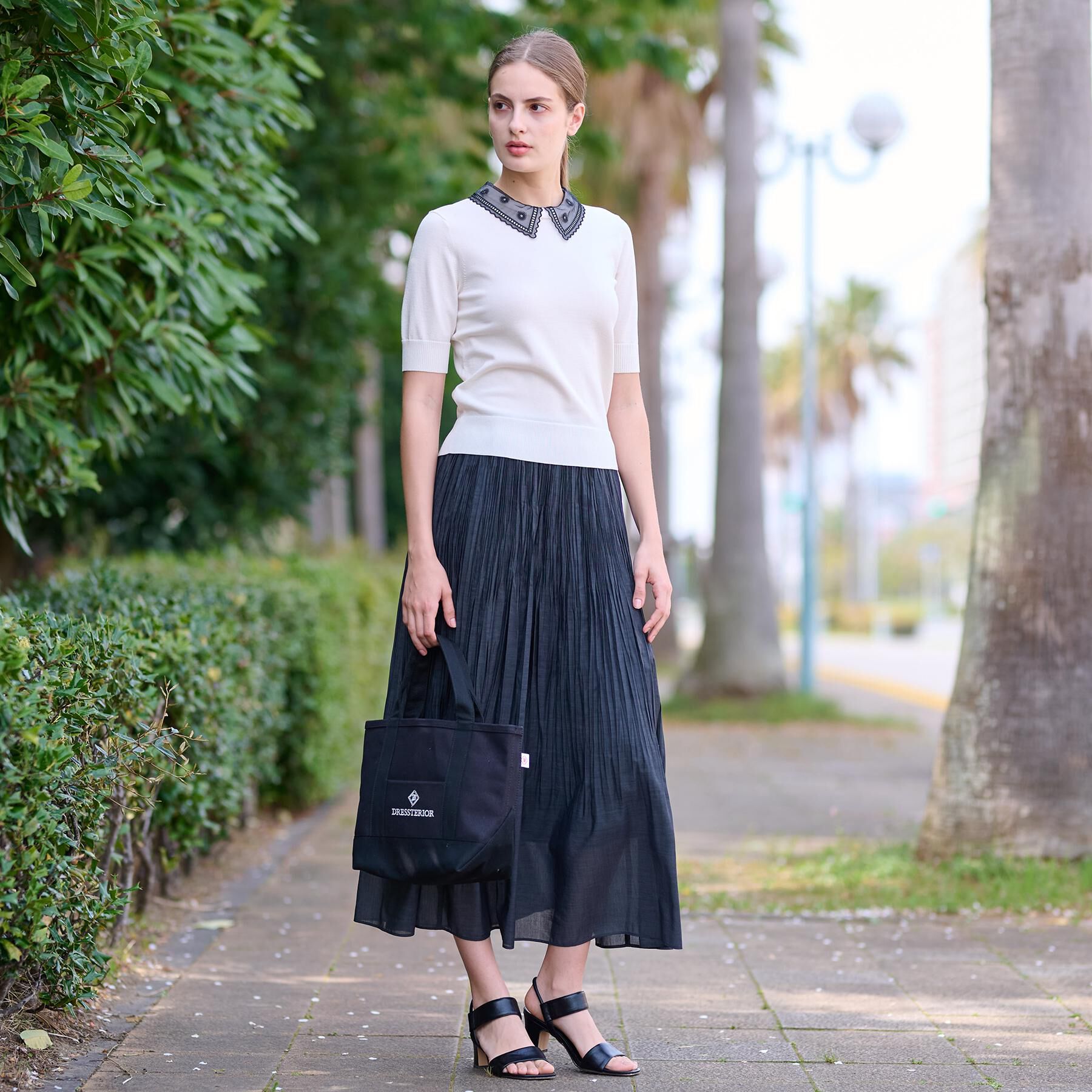 DRESSTERIOR「【洗える／2WAY】エンブロイダリーカラーニット」|ニット・セーター|