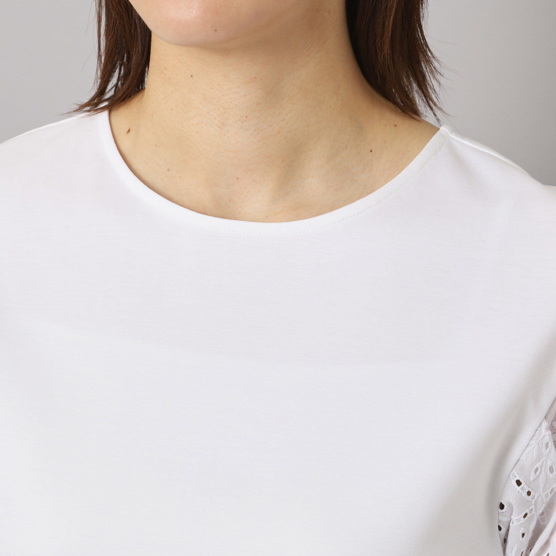 DRESSTERIOR「【接触冷感/UVカット】レーススリーブカットソー」|Tシャツ・カットソー|