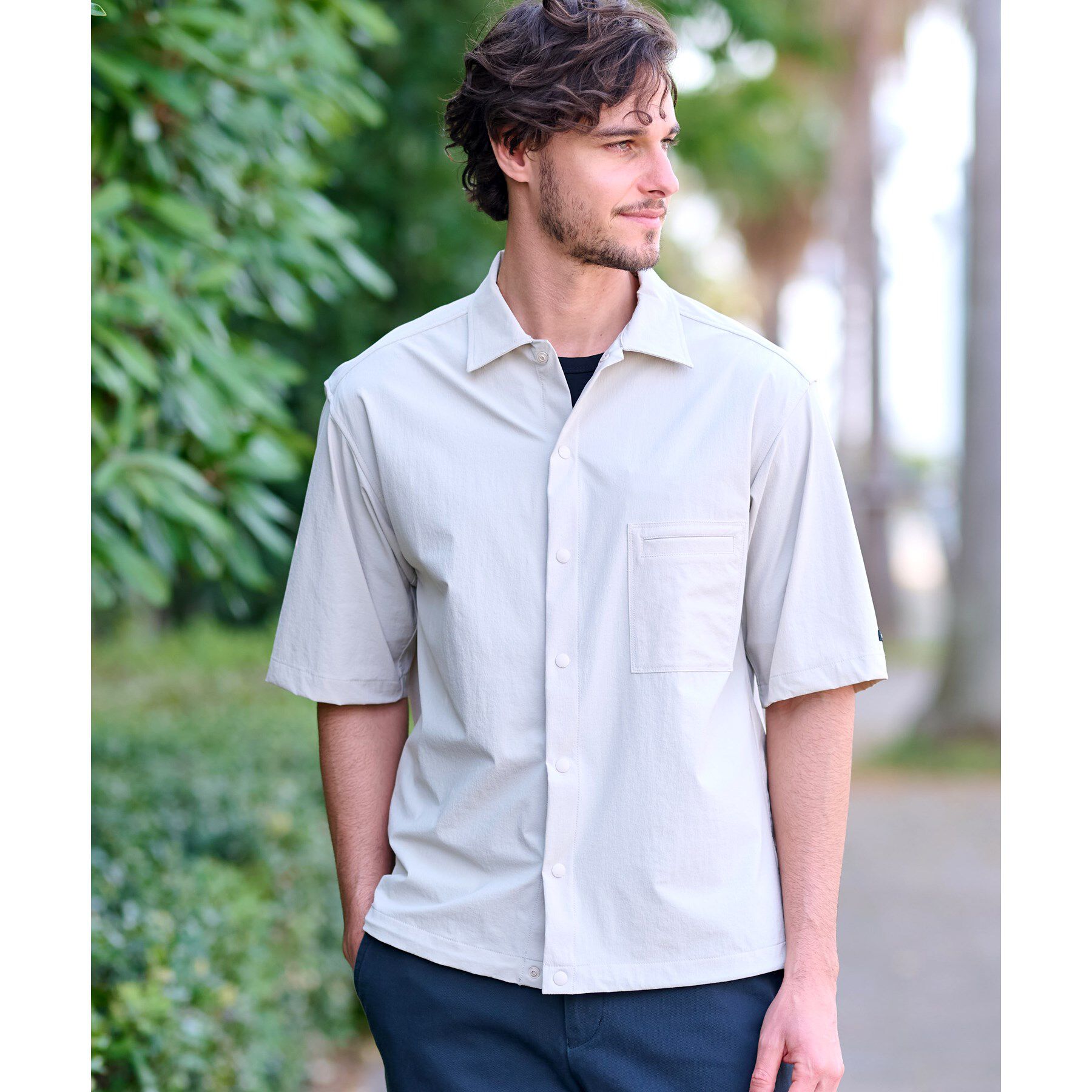 DRESSTERIOR「【セットアップ可】ライトクロス 2WAYストレッチシャツ」|シャツ・ブラウス|