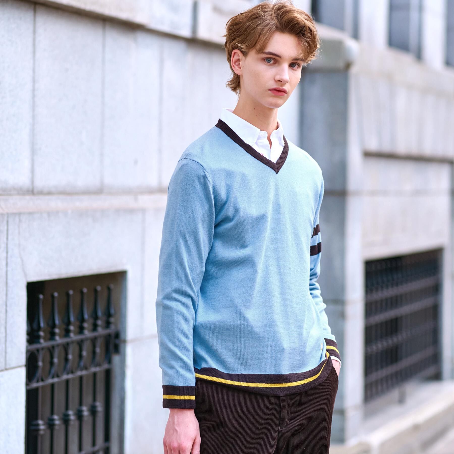 DRESSTERIOR「ウォッシャブルファインメリノ Vネックニット」|ニット・セーター|