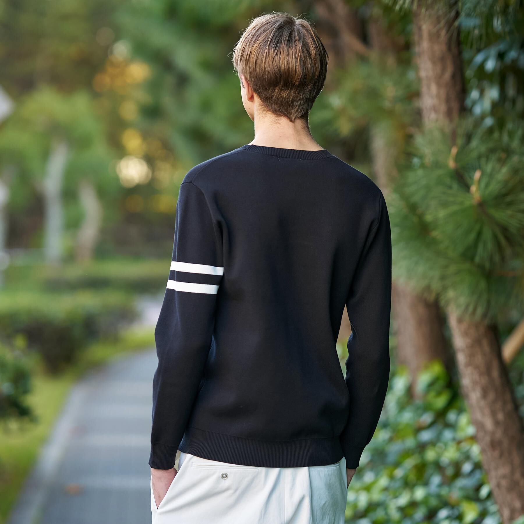 DRESSTERIOR「【ウォッシャブル】コットンスムース アームラインクルーネック」|ニット・セーター|