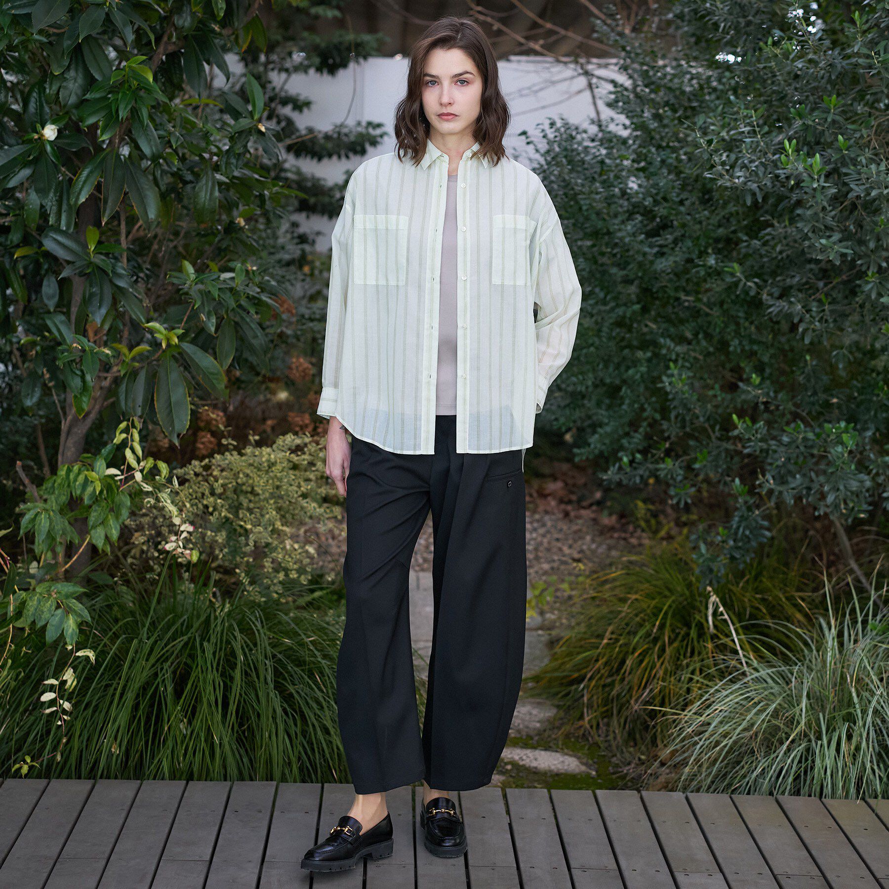 DRESSTERIOR「シアー ストライプシャツ」|シャツ・ブラウス|