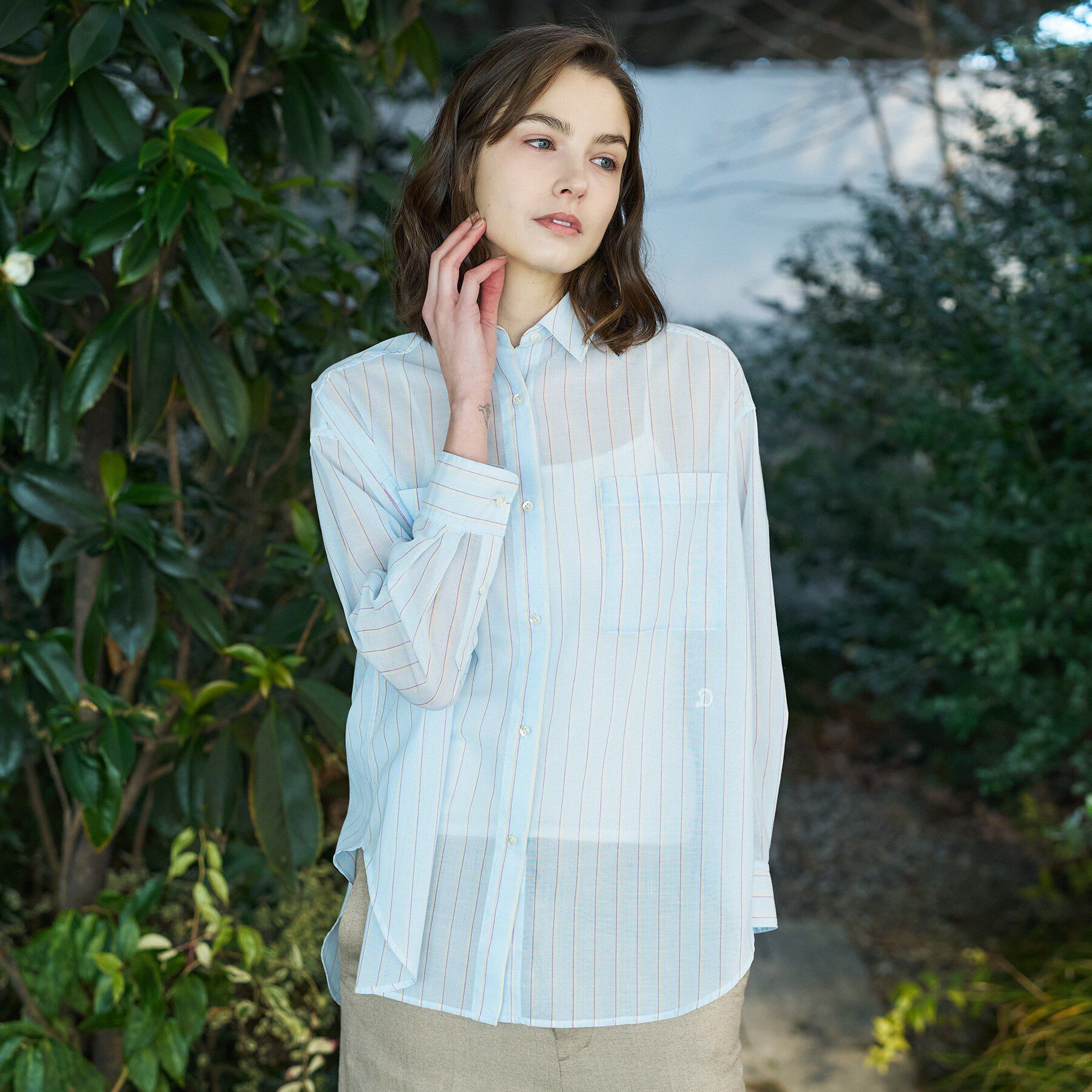 DRESSTERIOR「シアー ストライプシャツ」|シャツ・ブラウス|