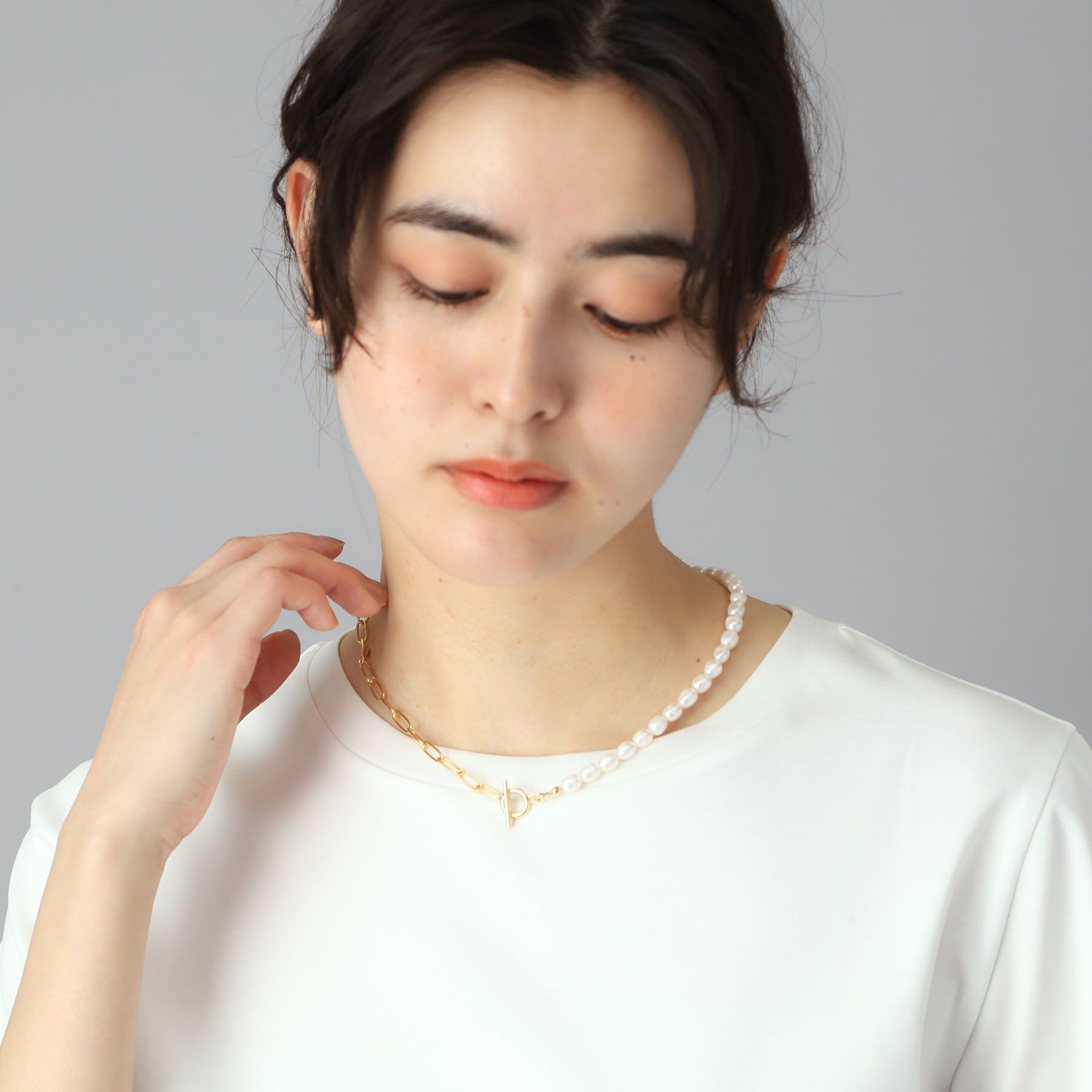 DRESSTERIOR「淡水パール&times;チェーンネックレス」|ネックレス|