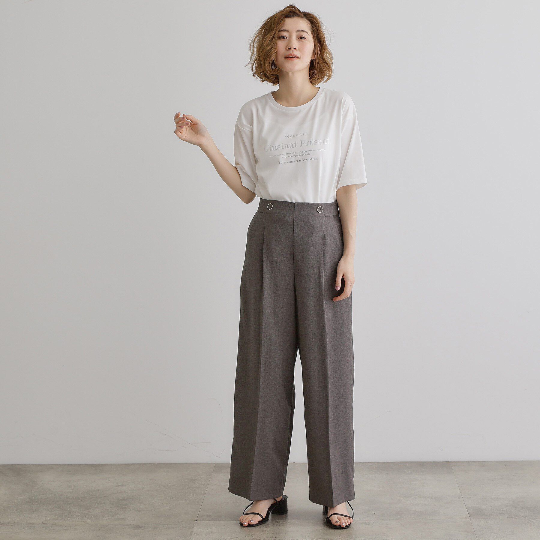 grove「2WAYショルダーストラップワイドパンツ」|その他|