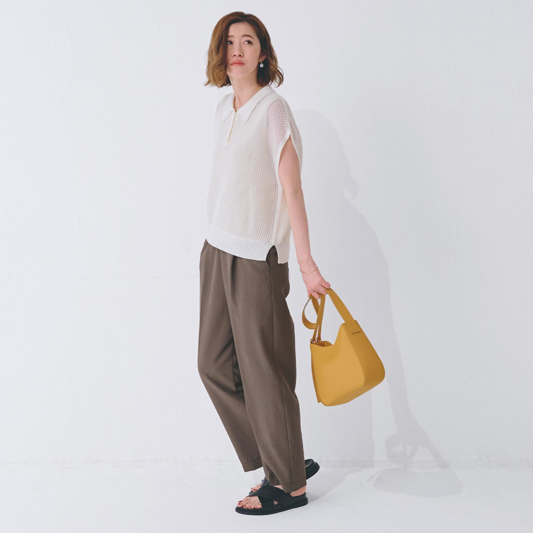 grove「取り入れるだけで旬顔 メッシュ編みポロニット」|ニット・セーター|