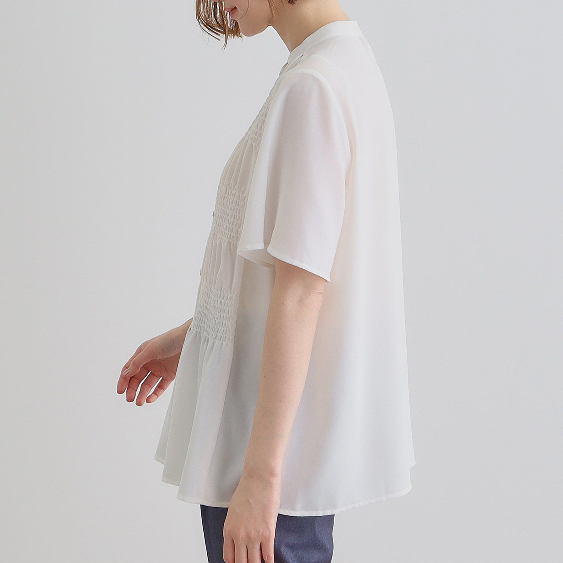 grove「大人の抜け感シアースラブシャーリングブラウス」|シャツ・ブラウス|