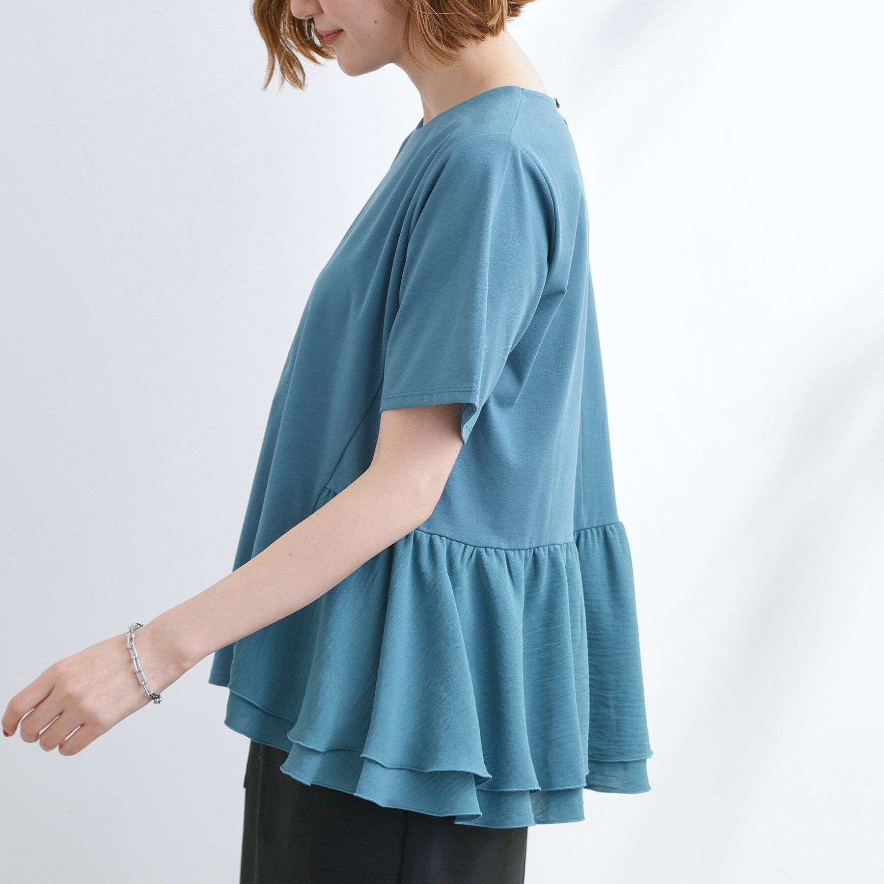 grove「【UV・冷感】布帛使いフレアーTシャツ」|Tシャツ・カットソー|