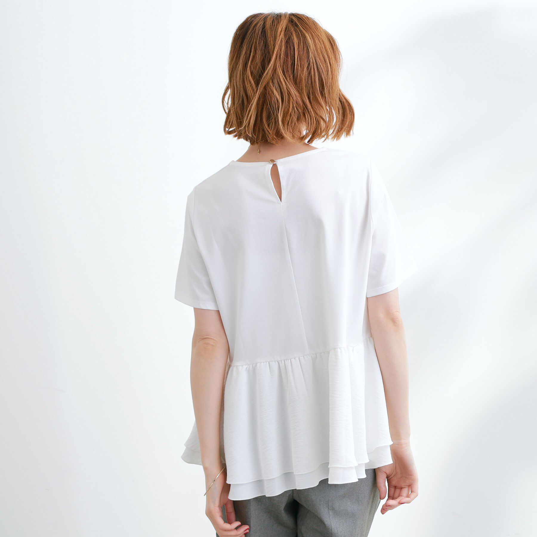 grove「【UV・冷感】布帛使いフレアーTシャツ」|Tシャツ・カットソー|