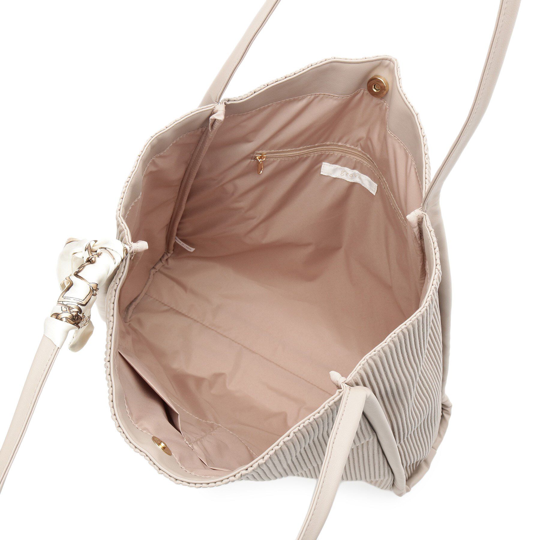 grove「【A4】プリーツスカーフ付トート」|トートバッグ|