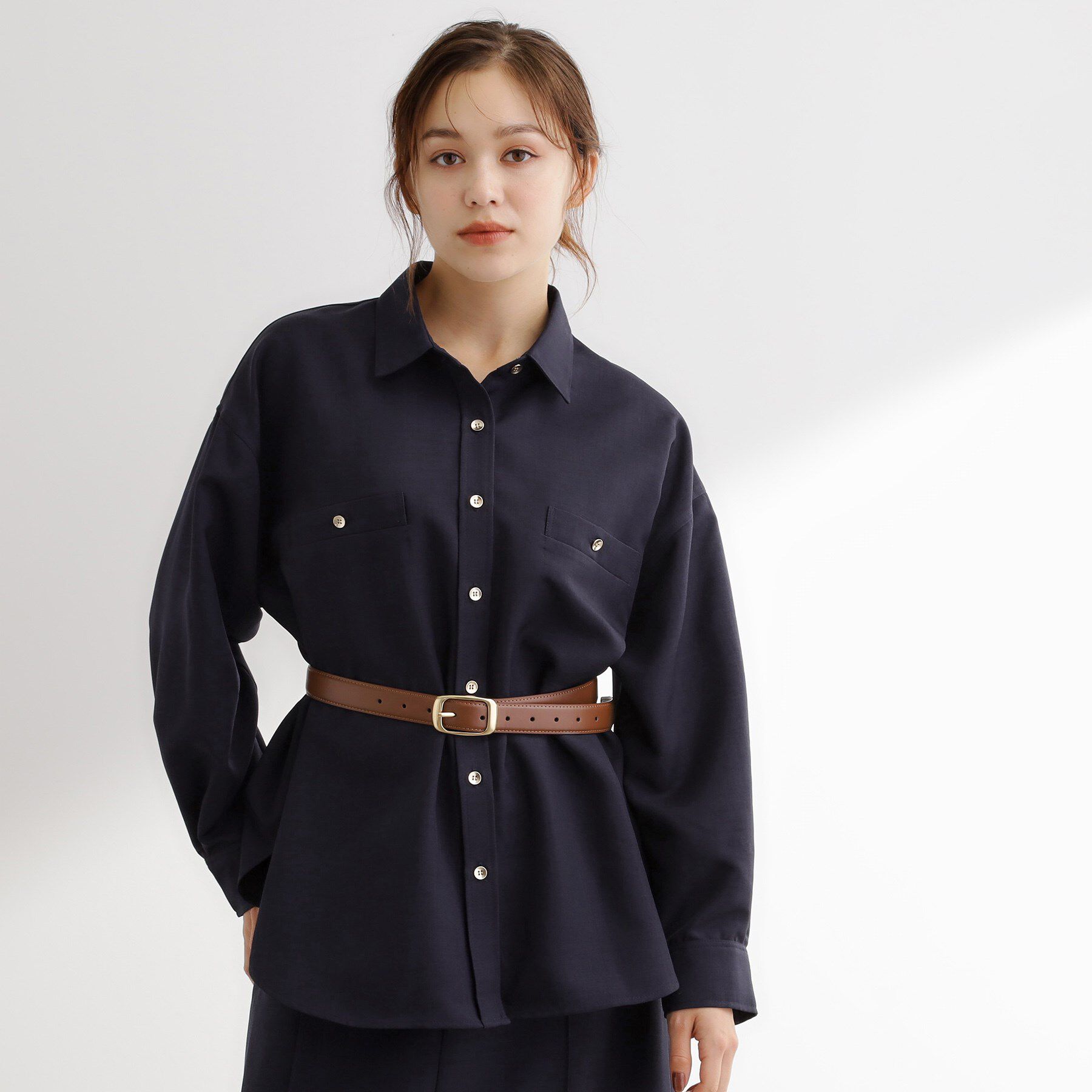 grove「【カセット服/選べる着丈】洗濯機で洗えるオーバーシャツ」|シャツ・ブラウス|