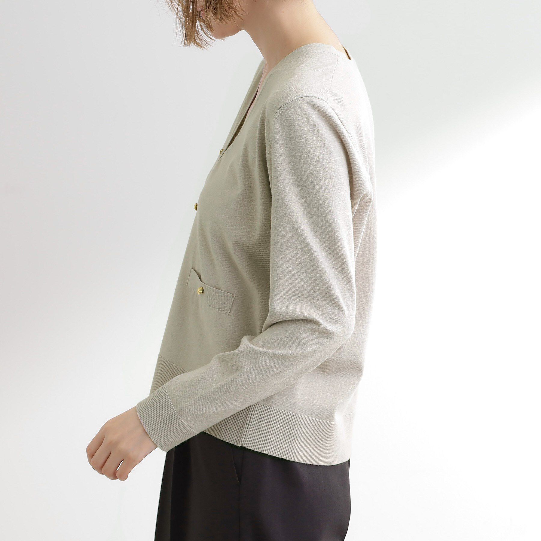 grove「【アンサンブル対応】金ボタンVネックカーディガン」|カーディガン|