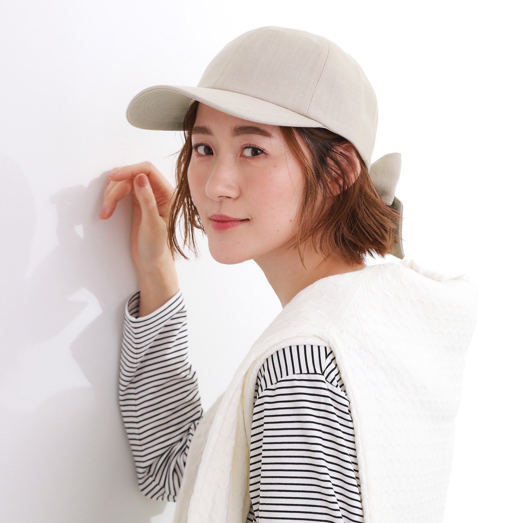 grove「リボンキャップ【UVカット・サイズ調整可能】」|キャップ・キャスケット|