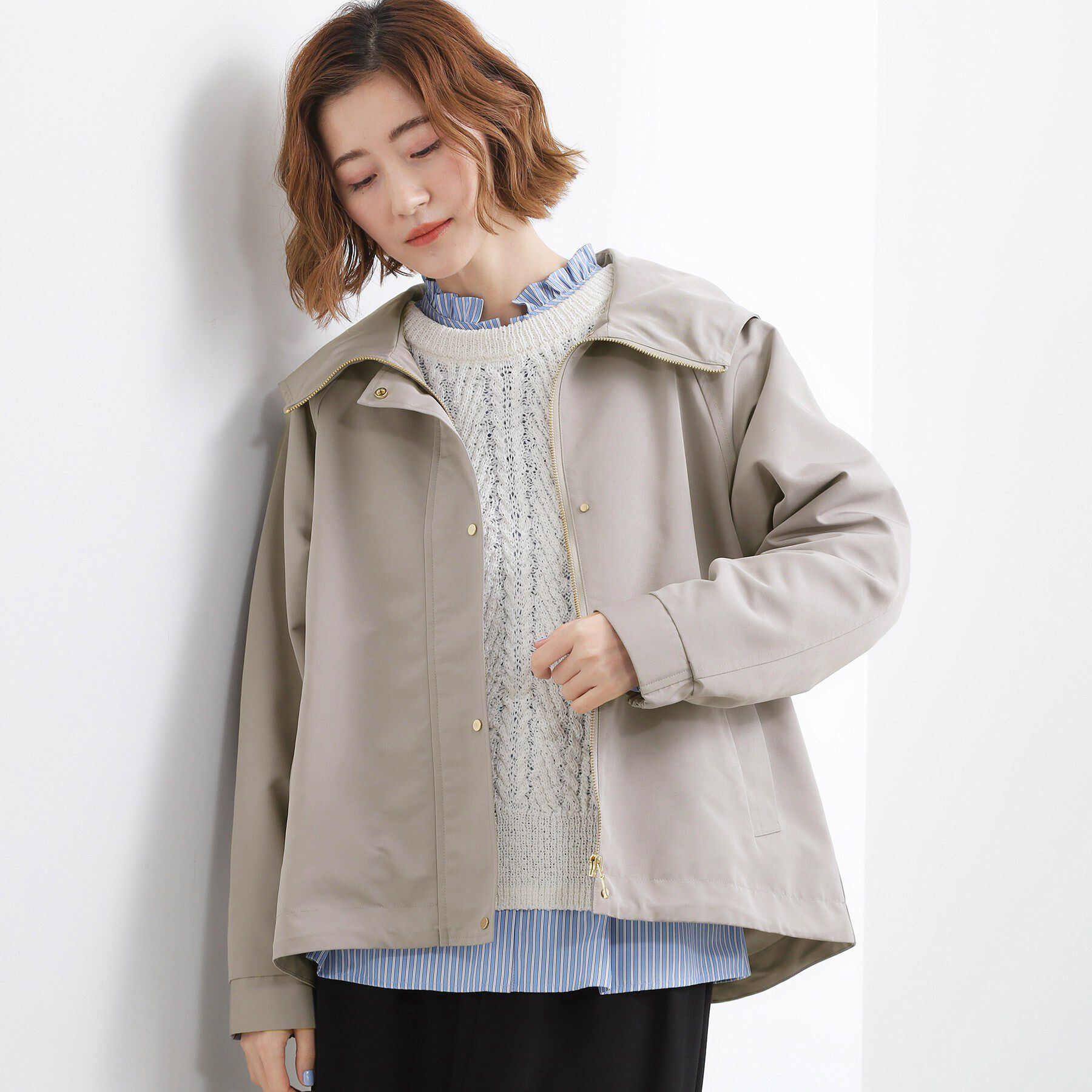 grove「【貴島明日香さん着用】【撥水】きれいめに着こなせるマウンテンパーカ」|ブルゾン・スタジャン|