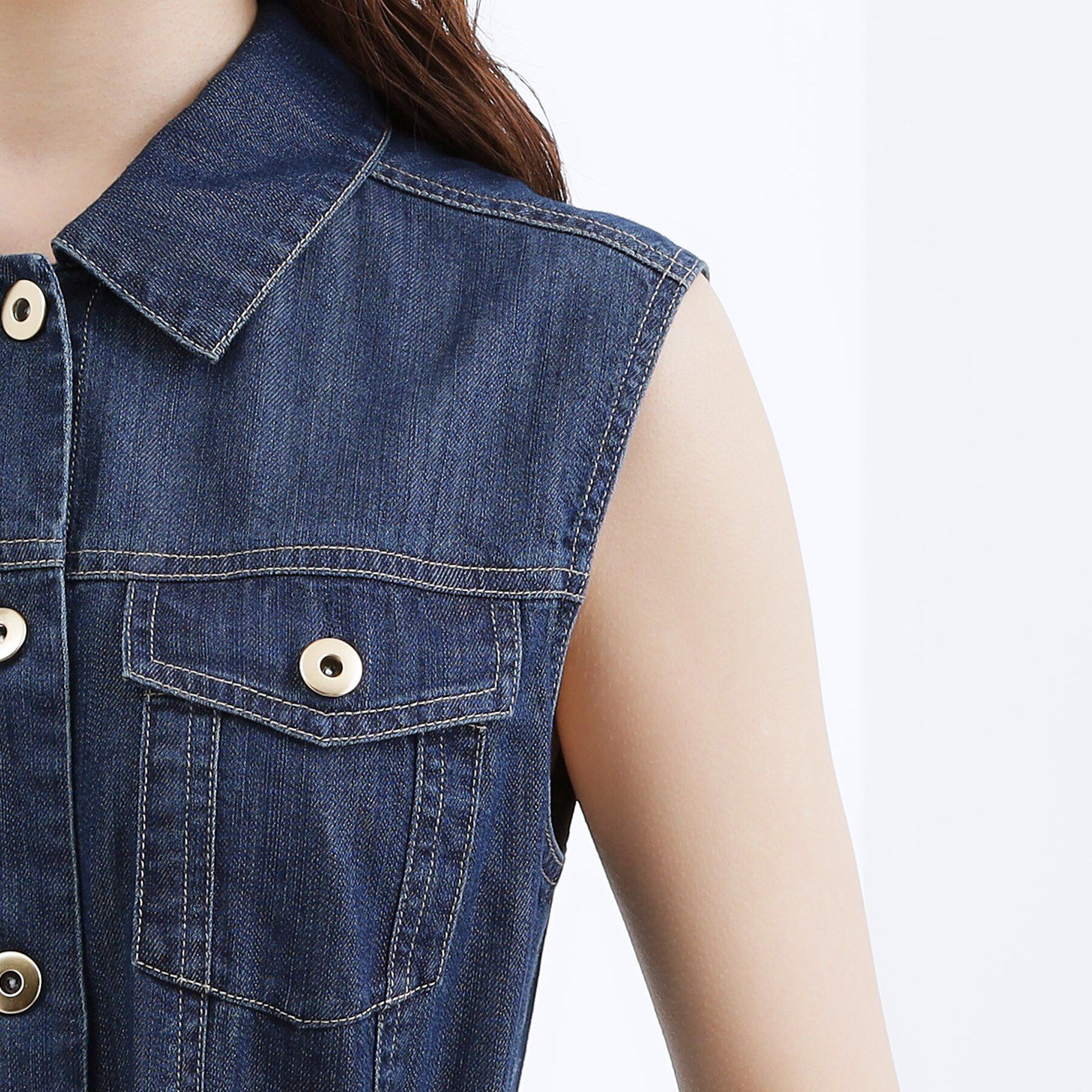 grove「【貴島明日香さん着用】デニムフレアワンピース」|ワンピース|