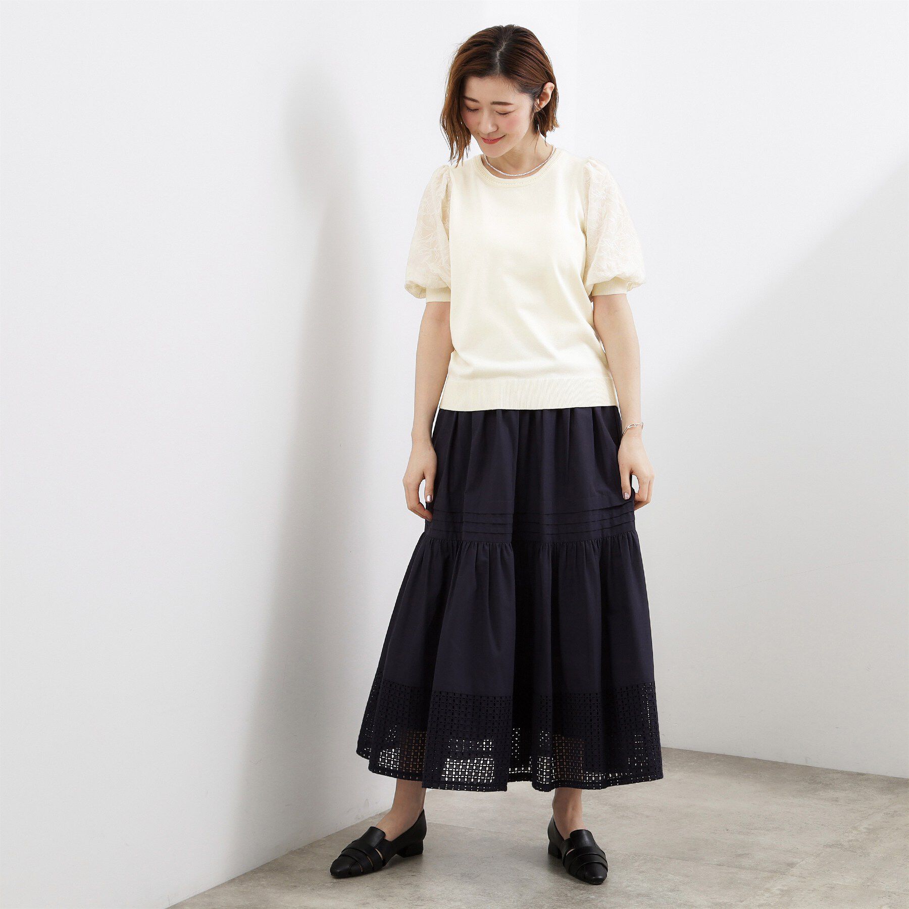 grove「一枚で着映える大人の袖コンシャスニット」|ニット・セーター|