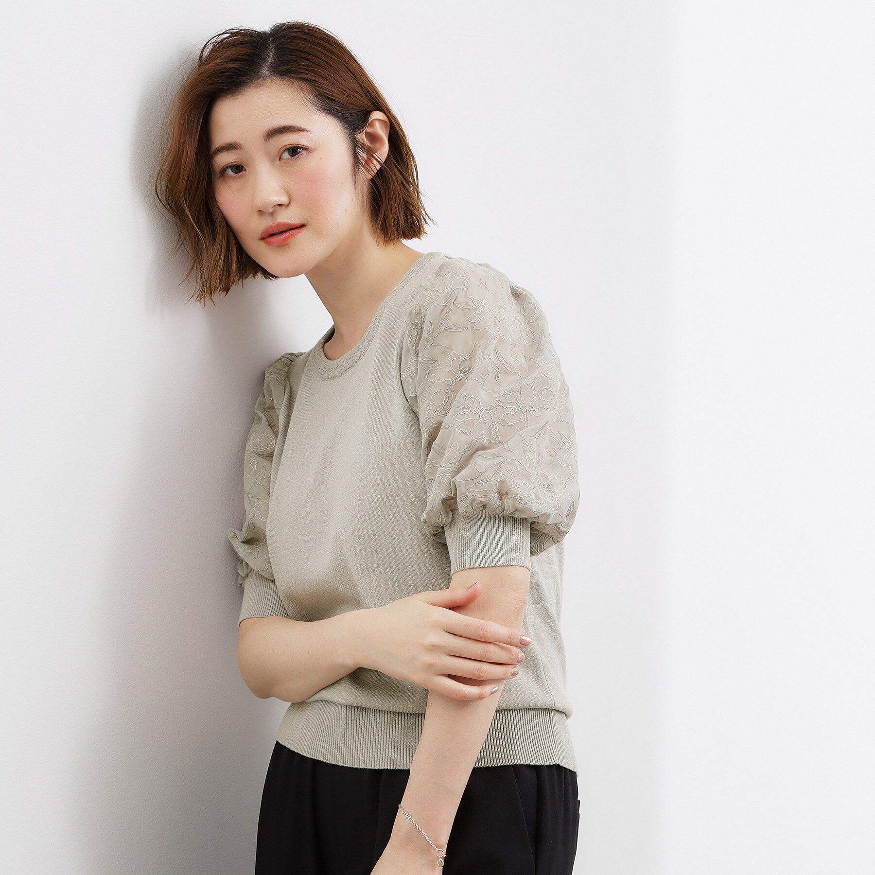 grove「一枚で着映える大人の袖コンシャスニット」|ニット・セーター|