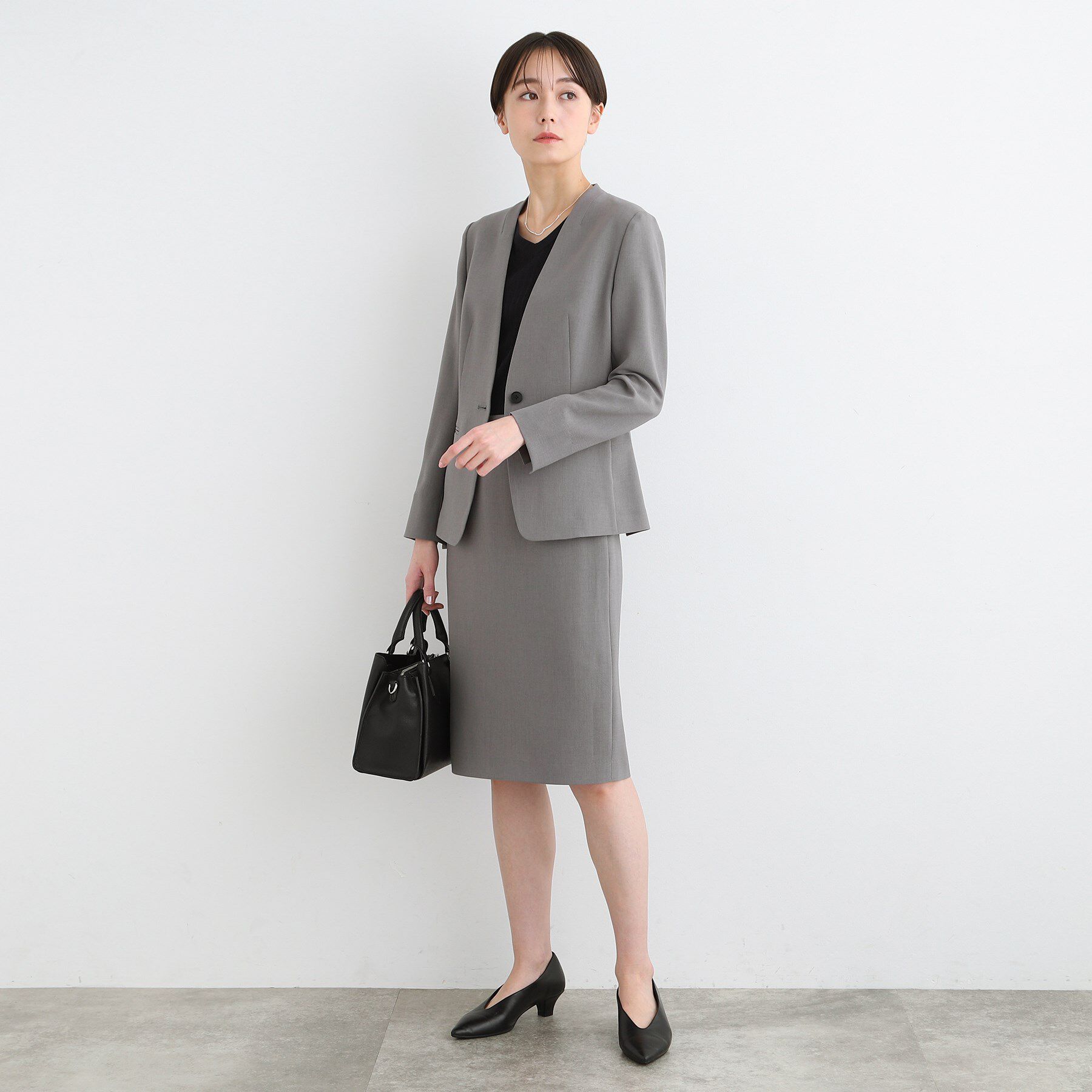 INDIVI「【定番スーツ／UVケア／イージーケア／洗える】ウール調ストレートスカート」|スーツ|