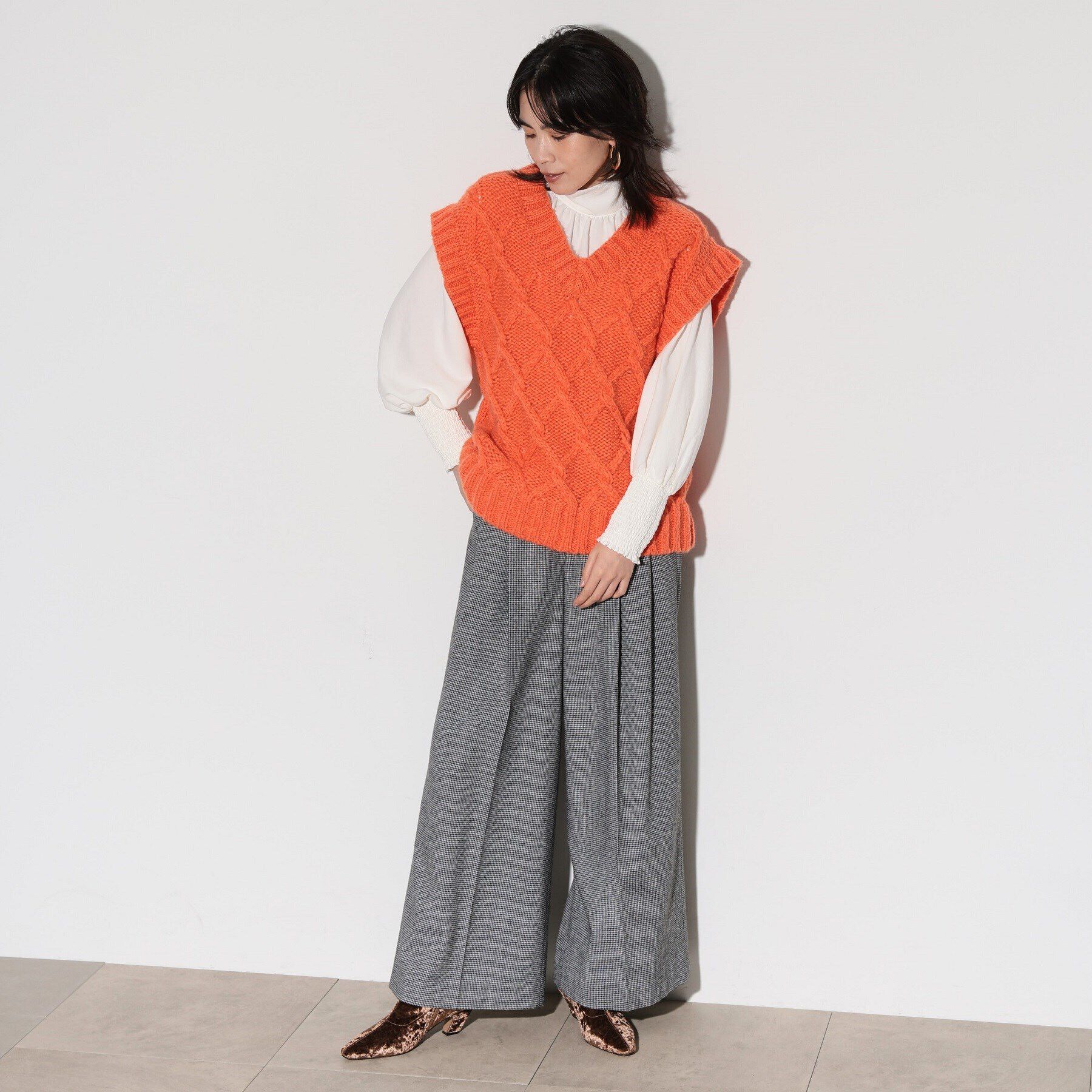 GALLEST「ケーブルニットベスト」|ベスト・ジレ|