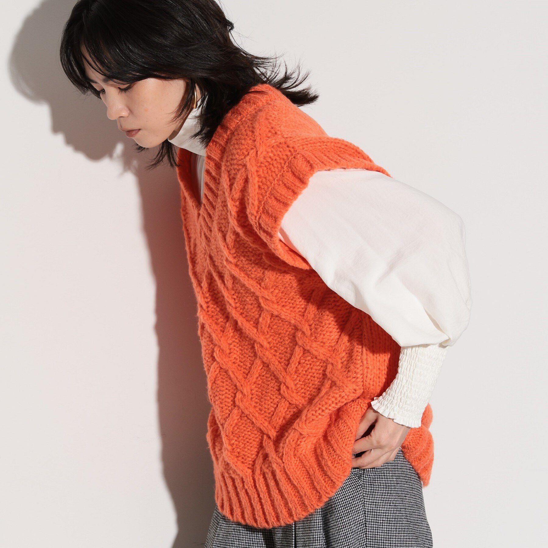 GALLEST「ケーブルニットベスト」|ベスト・ジレ|