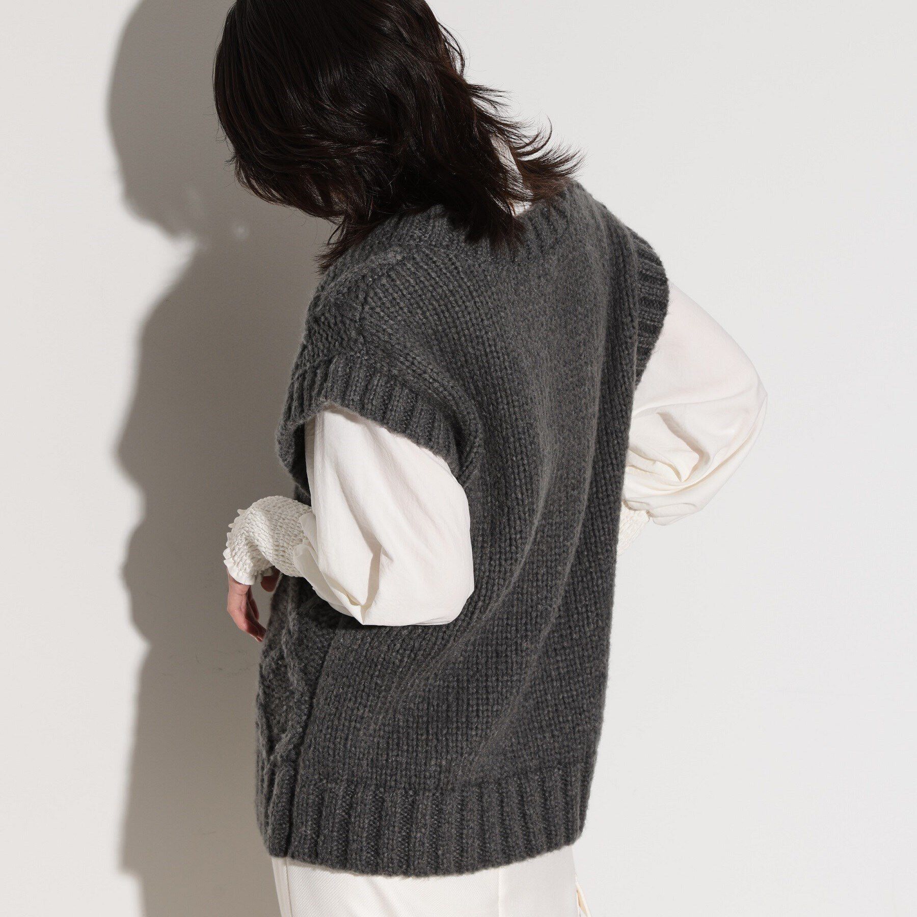 GALLEST「ケーブルニットベスト」|ベスト・ジレ|