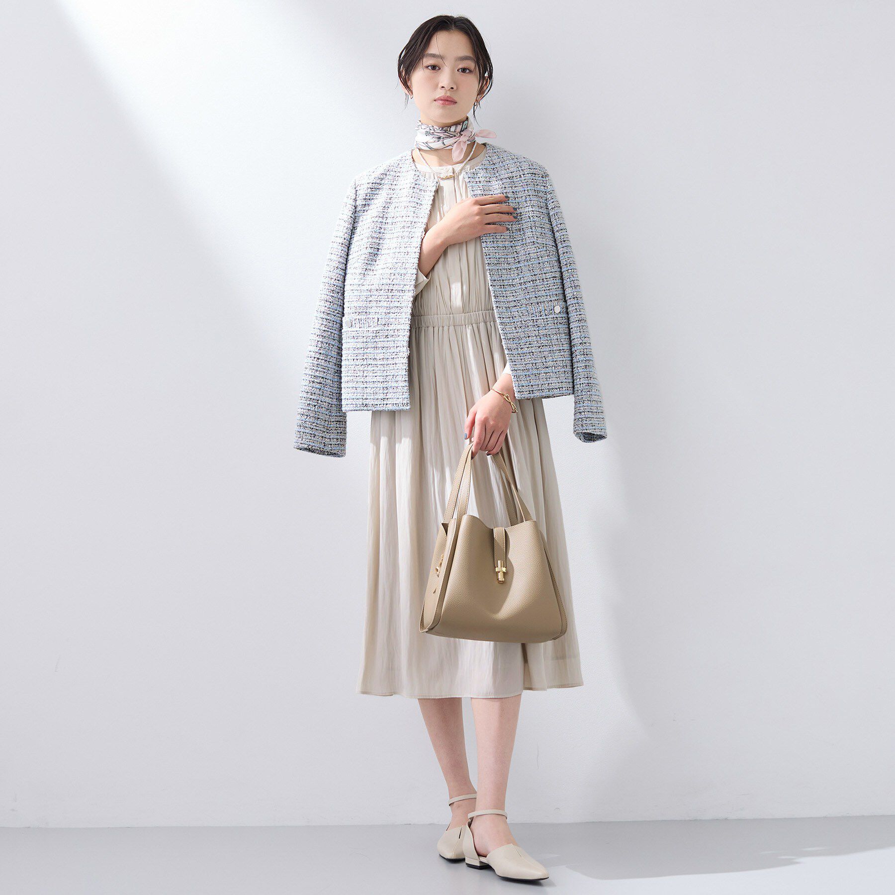 INDIVI「【洗える】ギャザーフレアワンピース」|ワンピース|