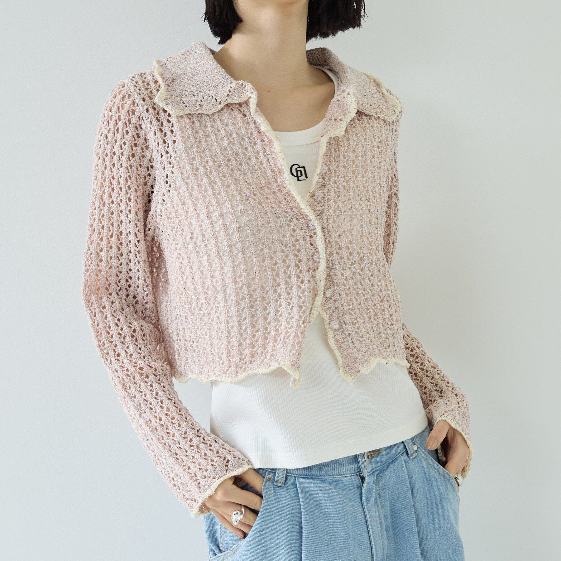 GALLEST「【一部店舗限定】ネップメッシュカーディガン」|カーディガン|