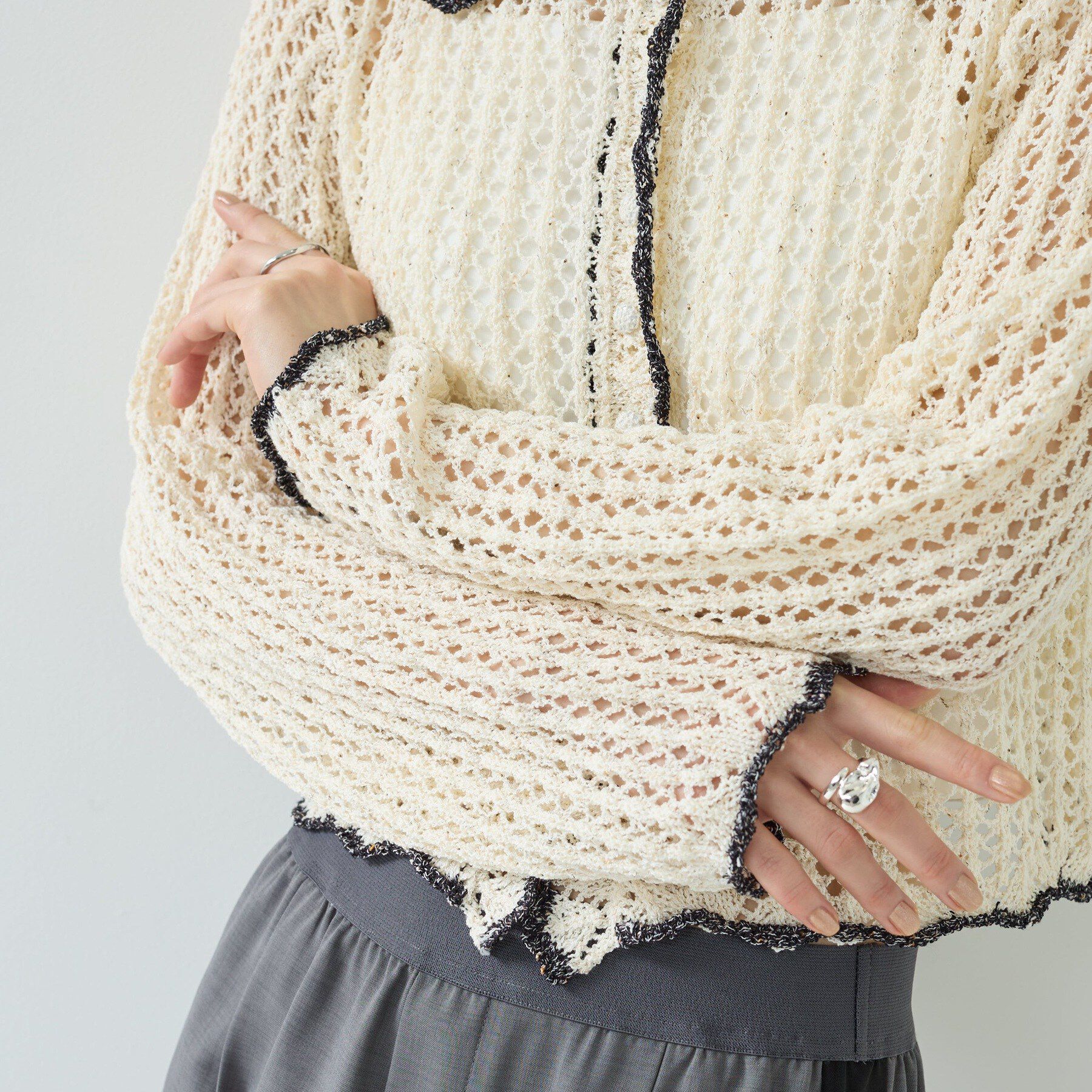 GALLEST「【一部店舗限定】ネップメッシュカーディガン」|カーディガン|