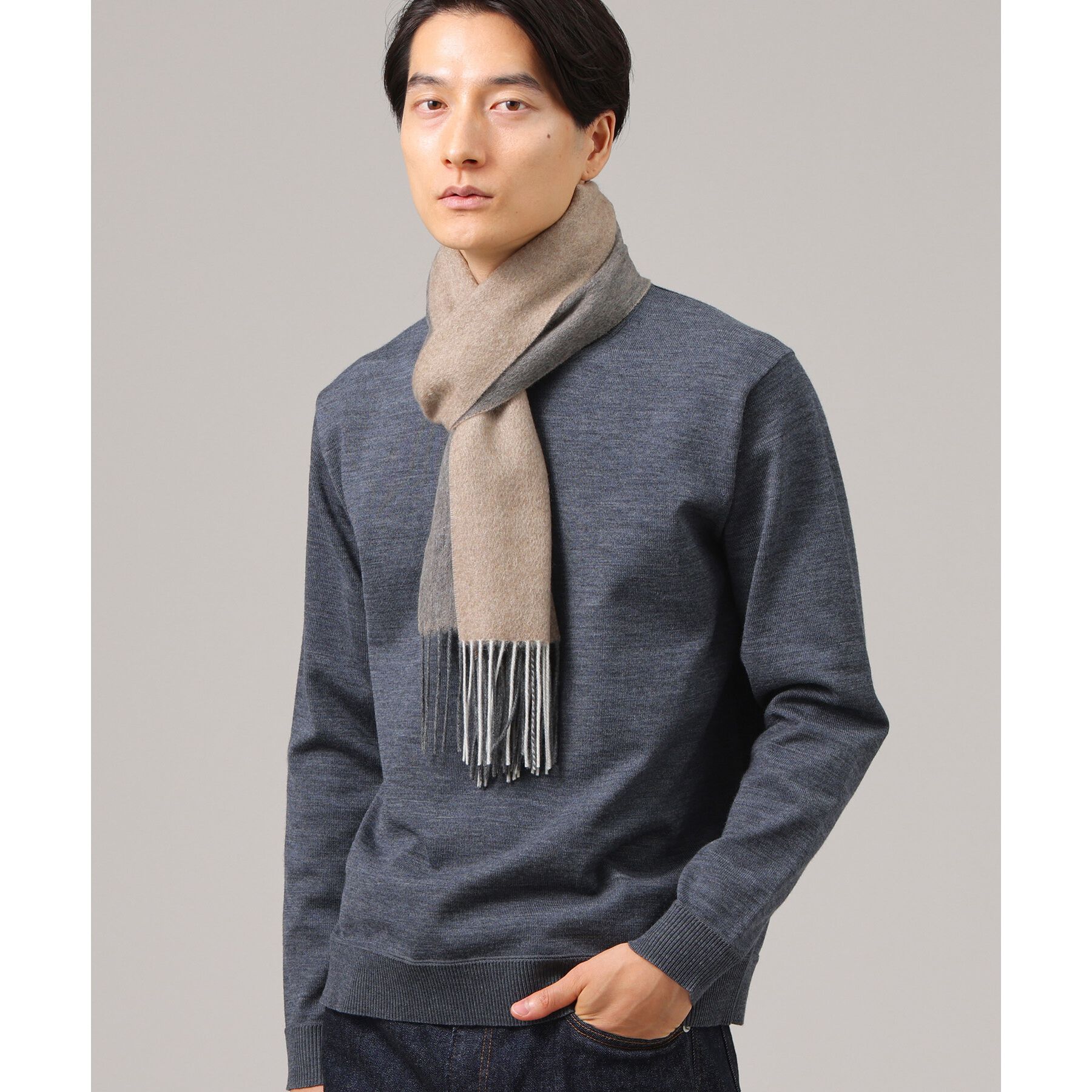 TAKEO KIKUCHI「【カシミヤ100%】パネル カシミヤマフラー」|ストール|