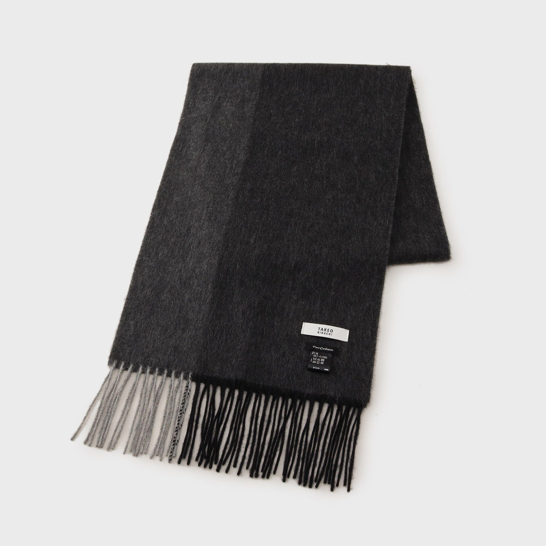 TAKEO KIKUCHI「【カシミヤ100%】パネル カシミヤマフラー」|ストール|ブラック(019)