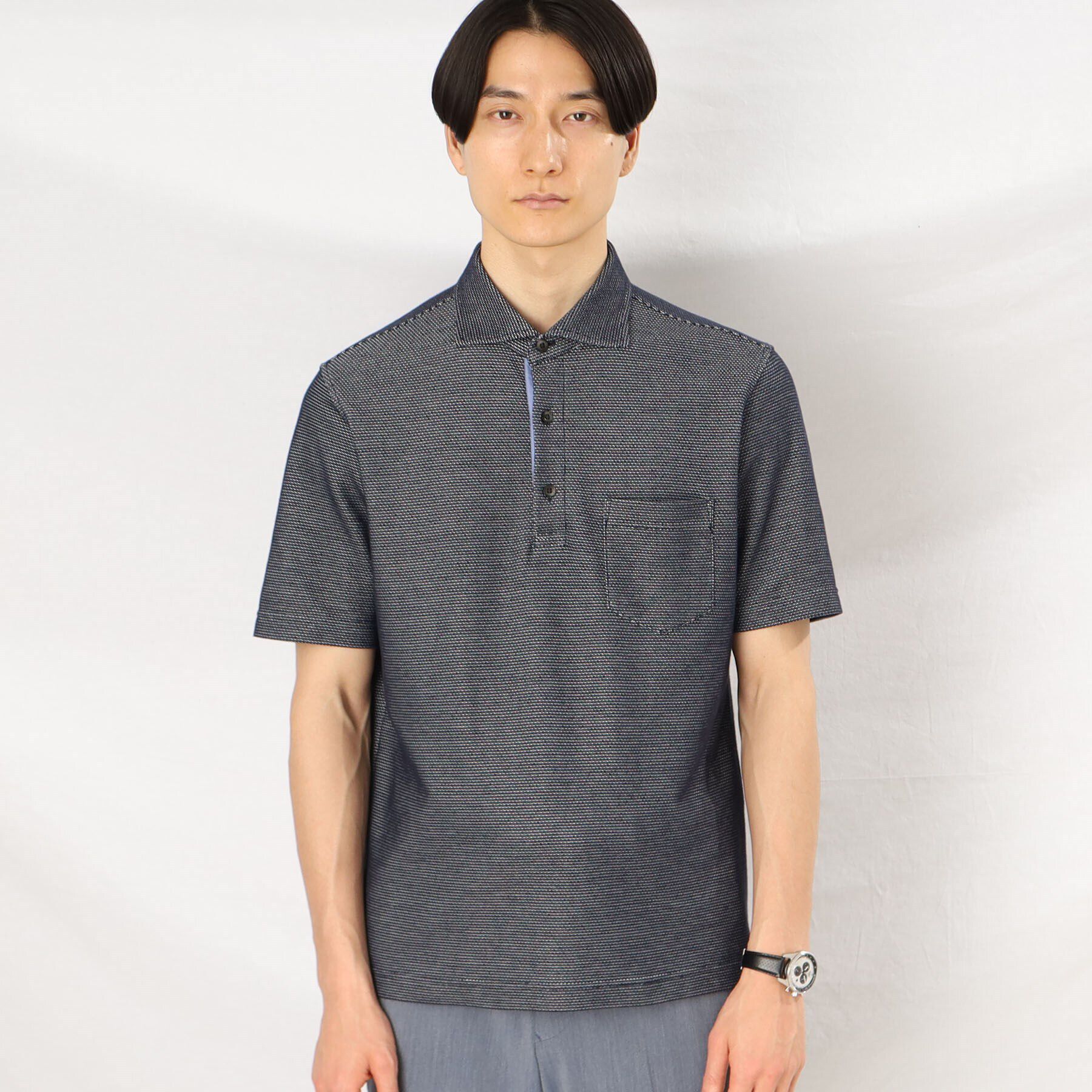 TAKEO KIKUCHI「【抗菌防臭】ハニカムメランジ ポロシャツ ベーシックカラー」|ポロシャツ|