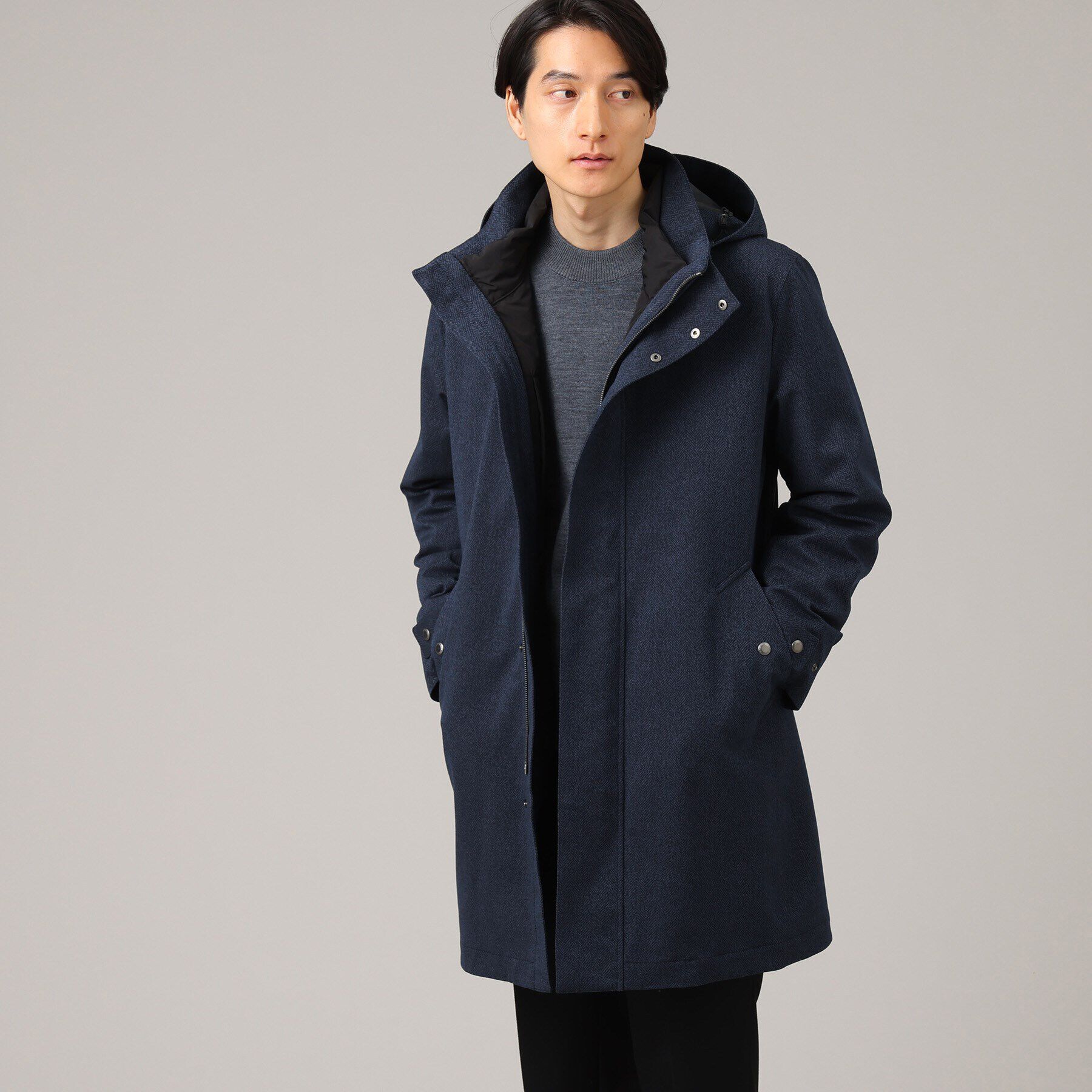 TAKEO KIKUCHI「【3WAY】ジャカードヘリンボン ダウンライナーブルゾン」|その他|ネイビー(093)