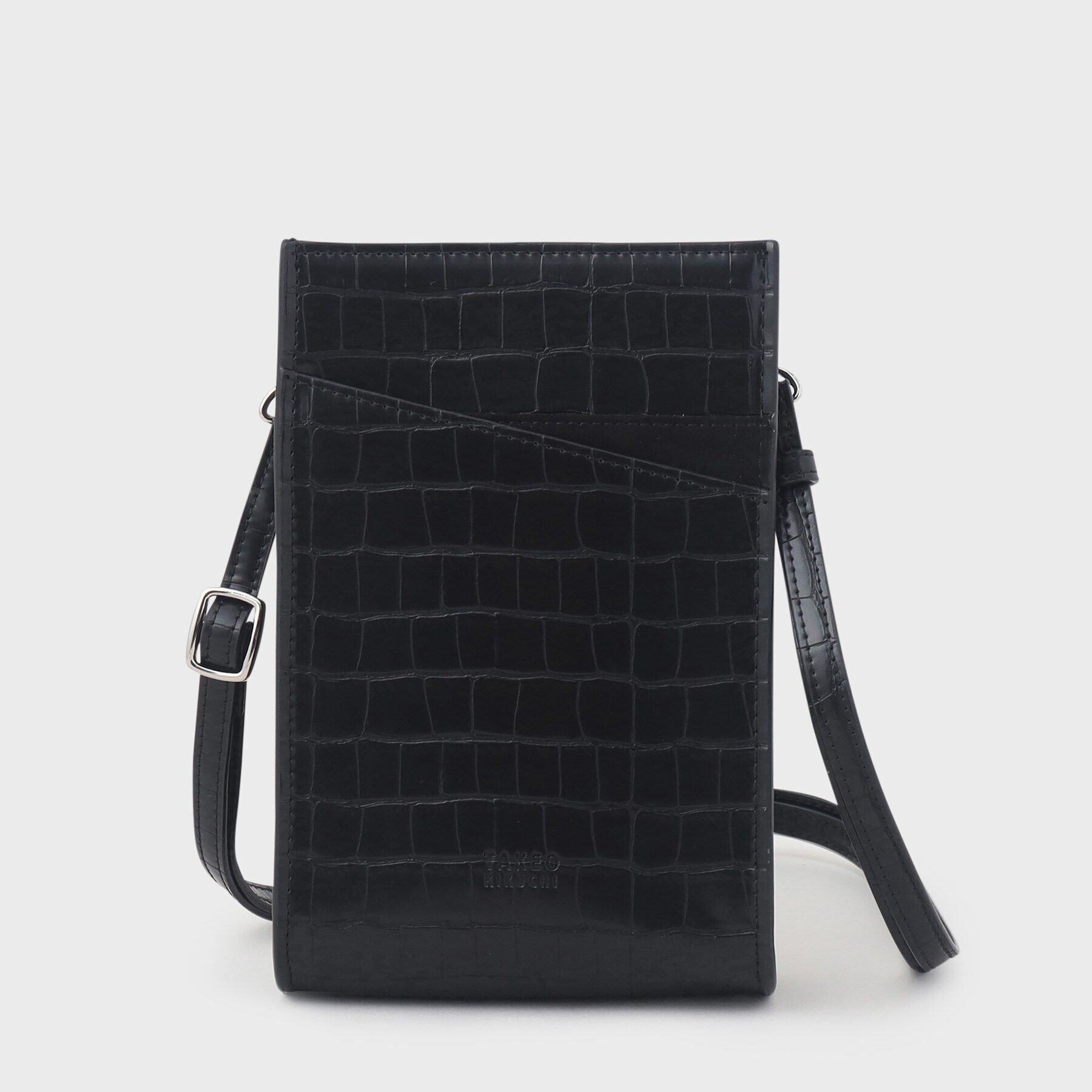 TAKEO KIKUCHI「ミニボックスショルダーバッグ」|ショルダー・メッセンジャー|ブラック・クロコ柄(