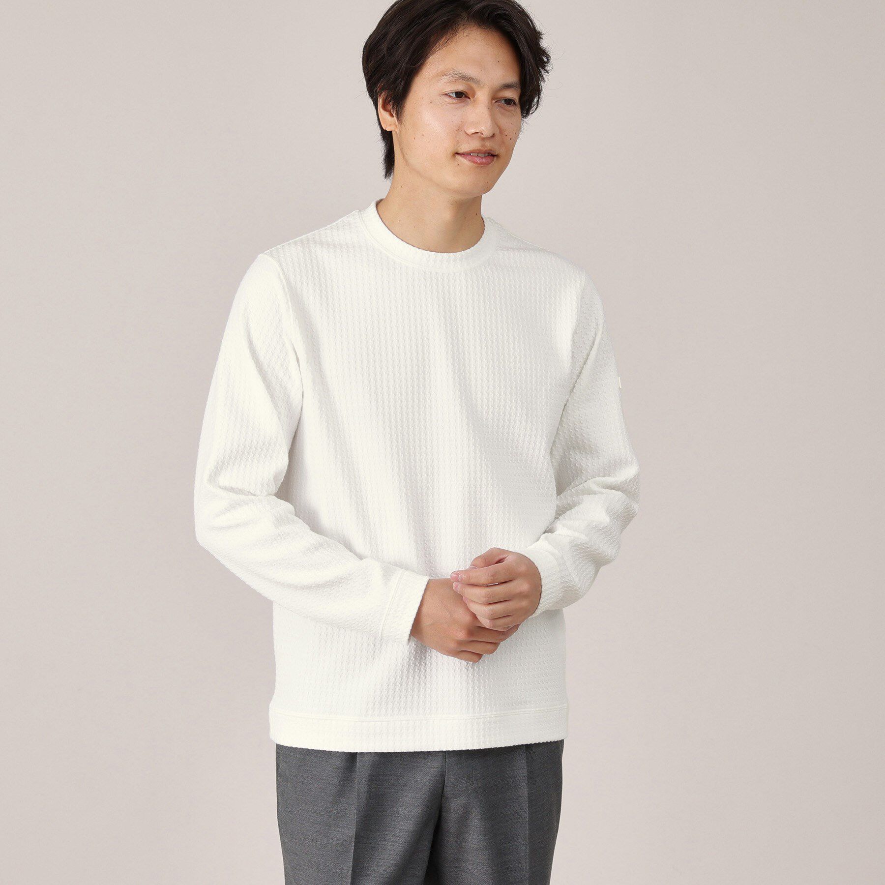 TAKEO KIKUCHI「【Made in JAPAN】千鳥柄 ストレッチ プルオーバー」|Tシャツ・カットソー|