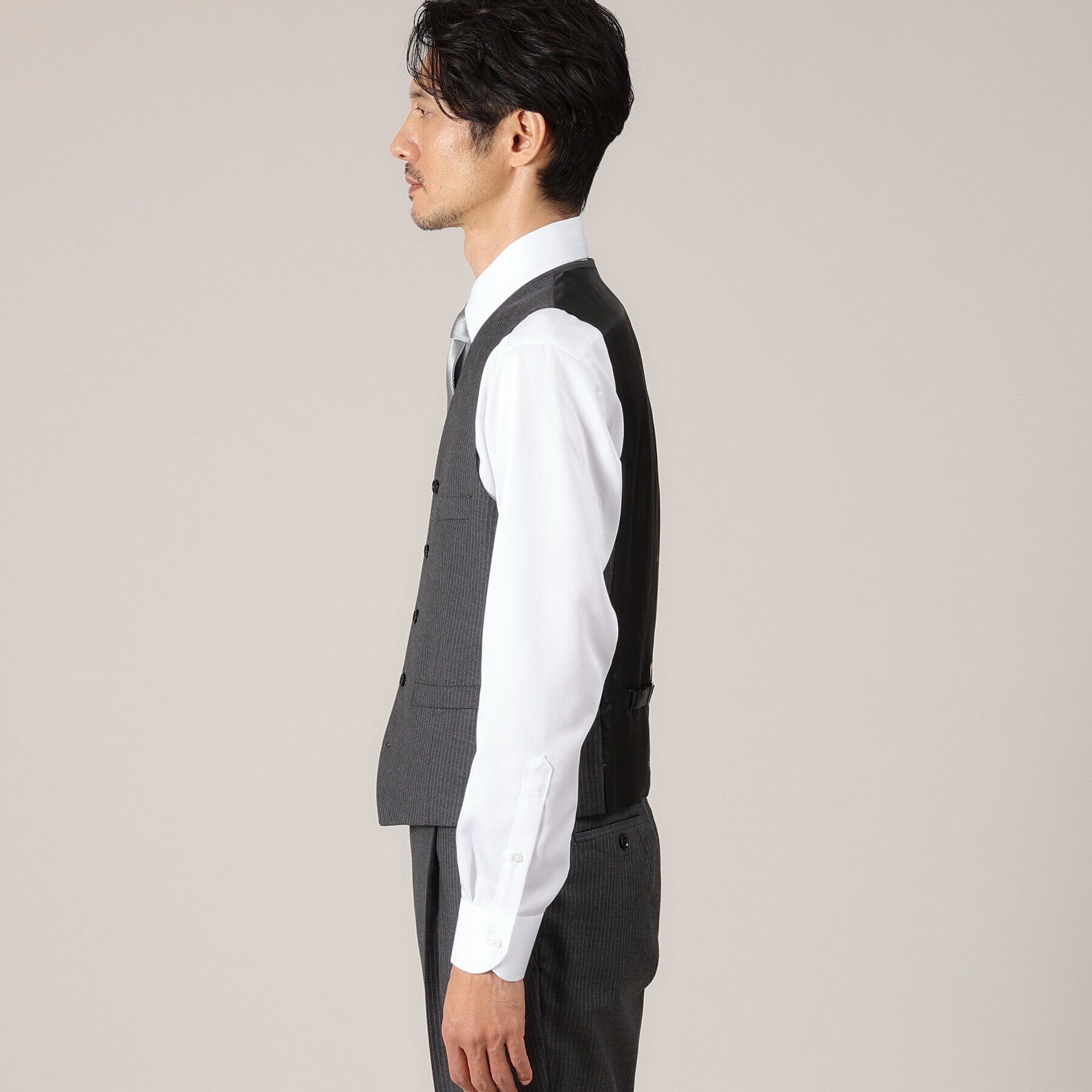 TAKEO KIKUCHI「【DORMEUIL AMADEUS365】ピンストライプ ベスト/3ピース対応」|スーツ|