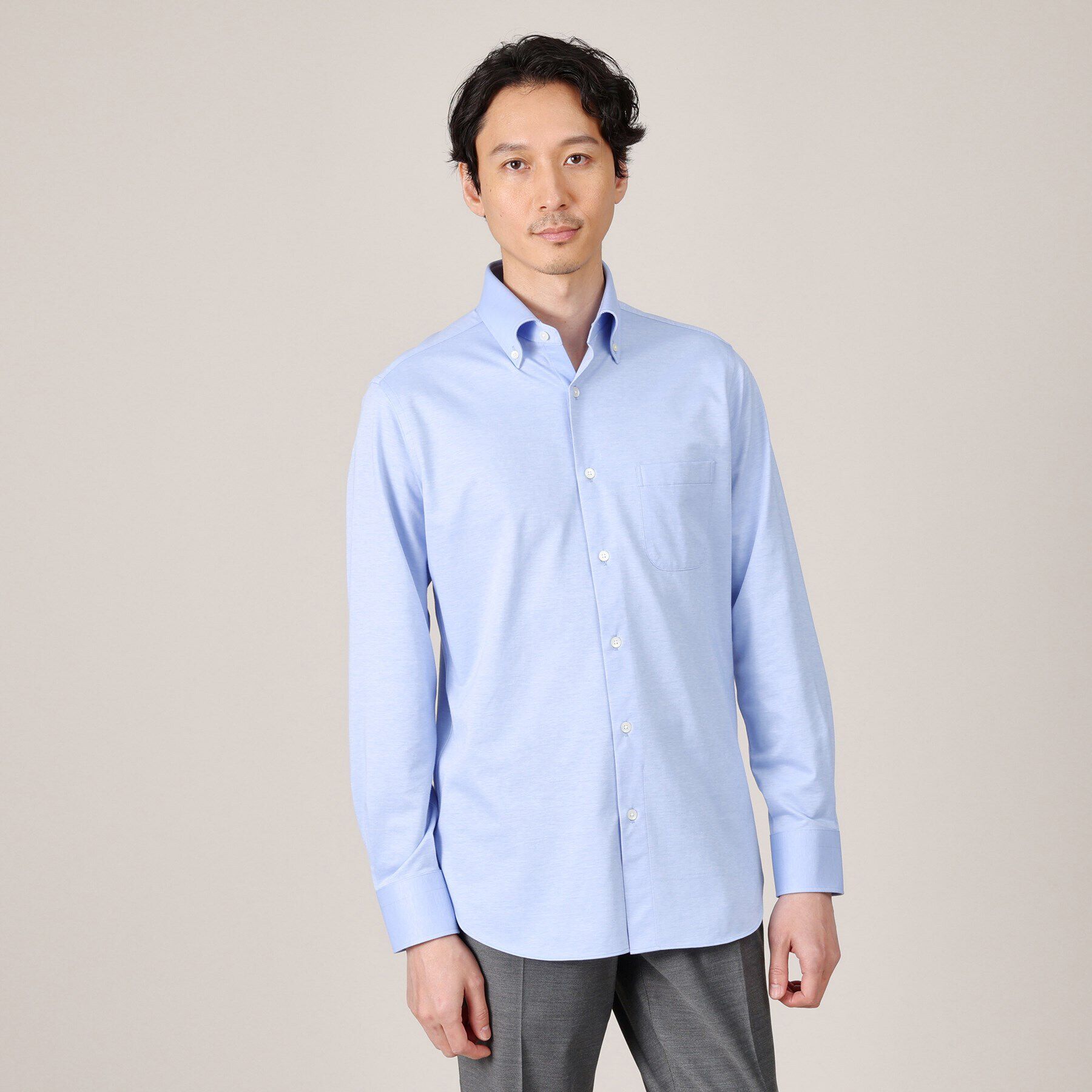 TAKEO KIKUCHI「ハイゲージ オックス ボタンダウンシャツ」|シャツ・ブラウス|ブルー(092)