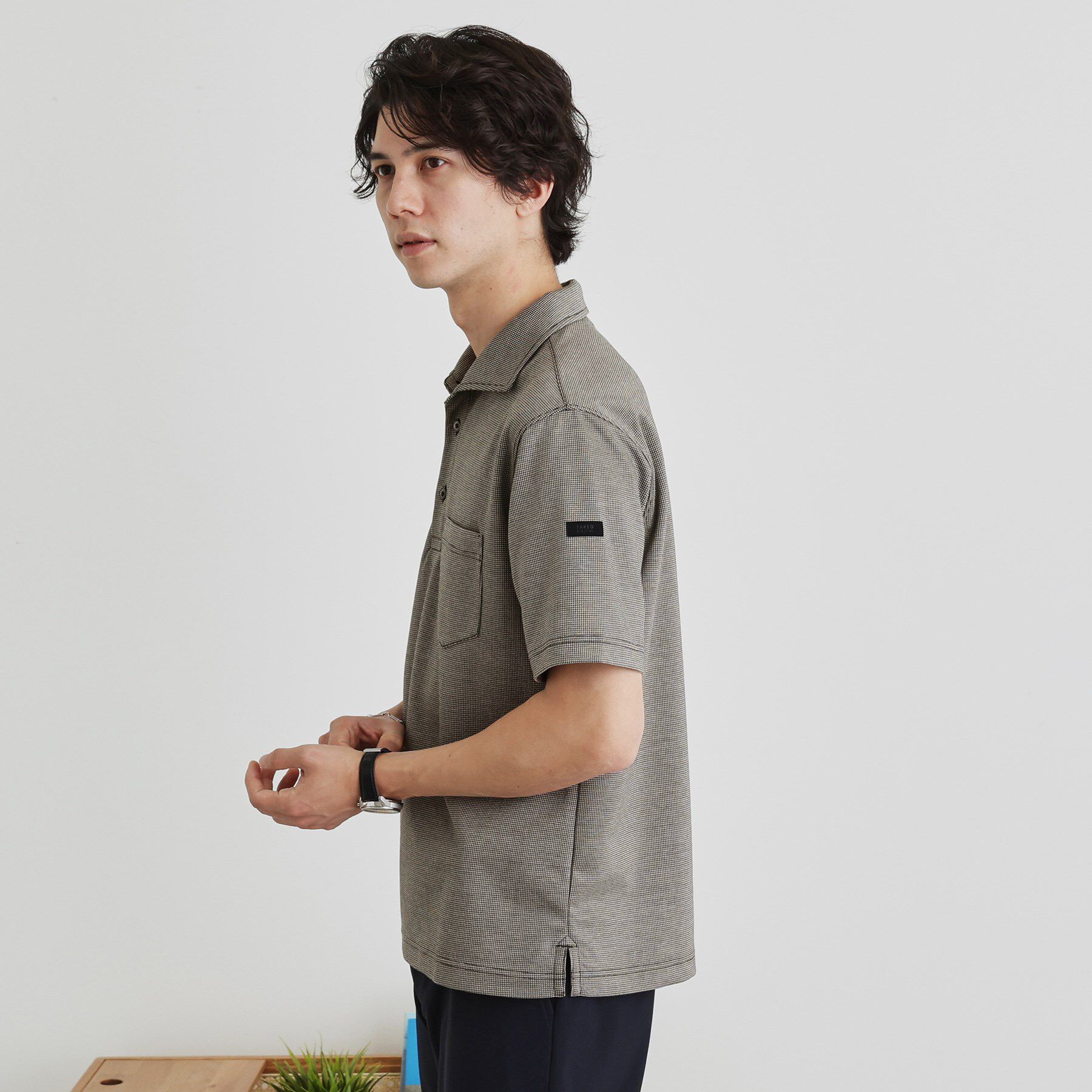 TAKEO KIKUCHI「千鳥柄ポロシャツ」|ポロシャツ|