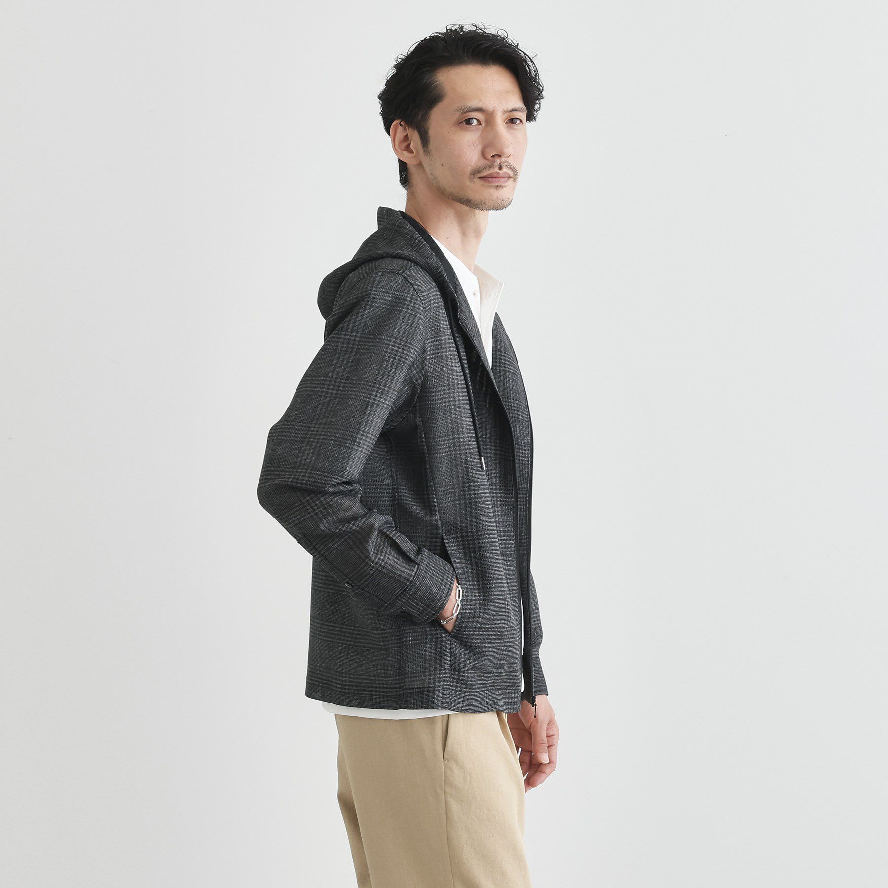 TAKEO KIKUCHI「【軽羽織】カラミ織り フード羽織りシャツ」|シャツ・ブラウス|