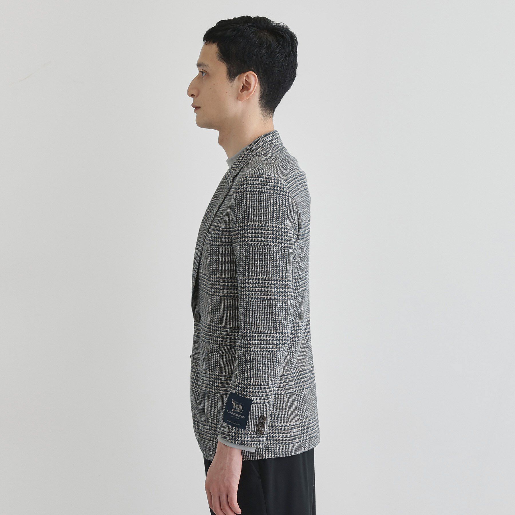 TAKEO KIKUCHI「グレンチェックプリント ジャージ ジャケット」|テーラードジャケット|