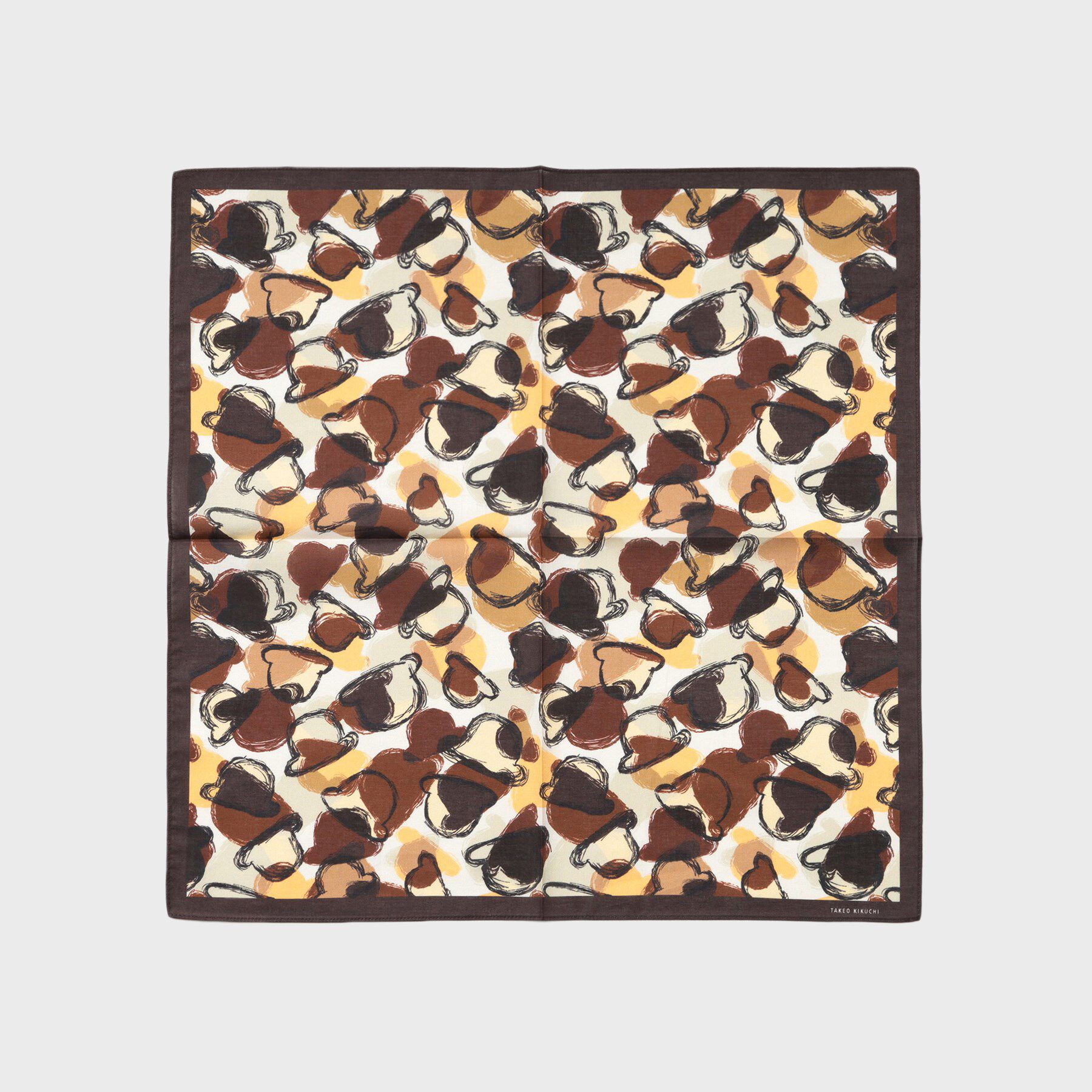 TAKEO KIKUCHI「ボーラーハットプリントハンカチ」|ハンカチ|ブラウン(144)