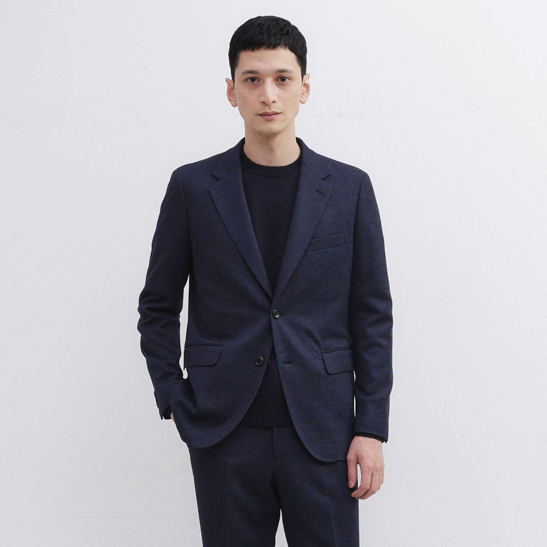 TAKEO KIKUCHI「【Sサイズ～】尾州織 ピンヘッドムリネ ジャケット」|スーツ|ブルー(093)